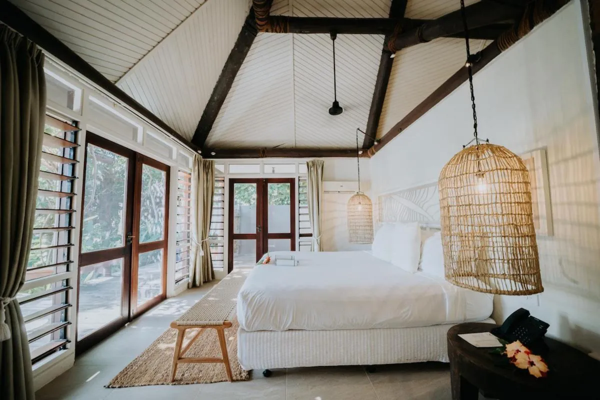 Bed in Yasawa Island Resort & Spa