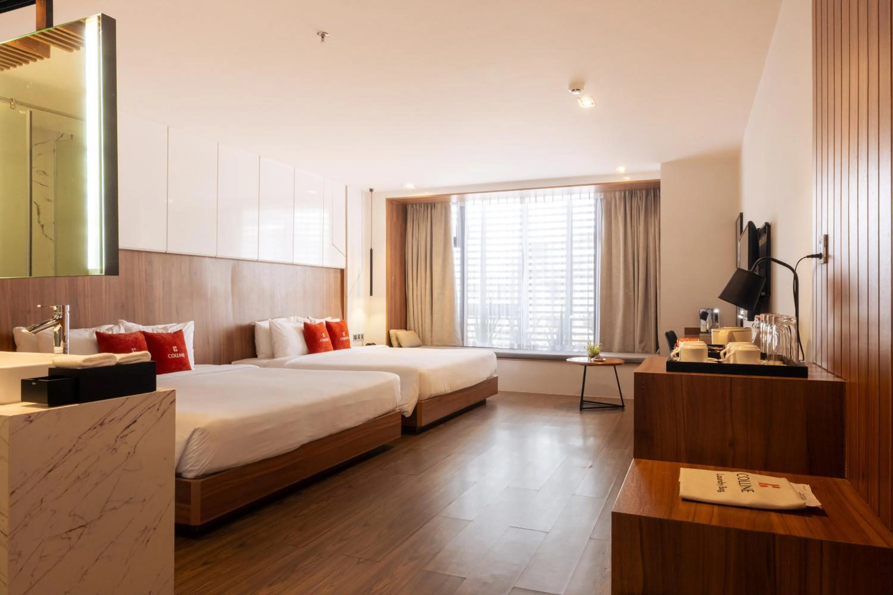 View (from property/room), Bed in Colline Dalat