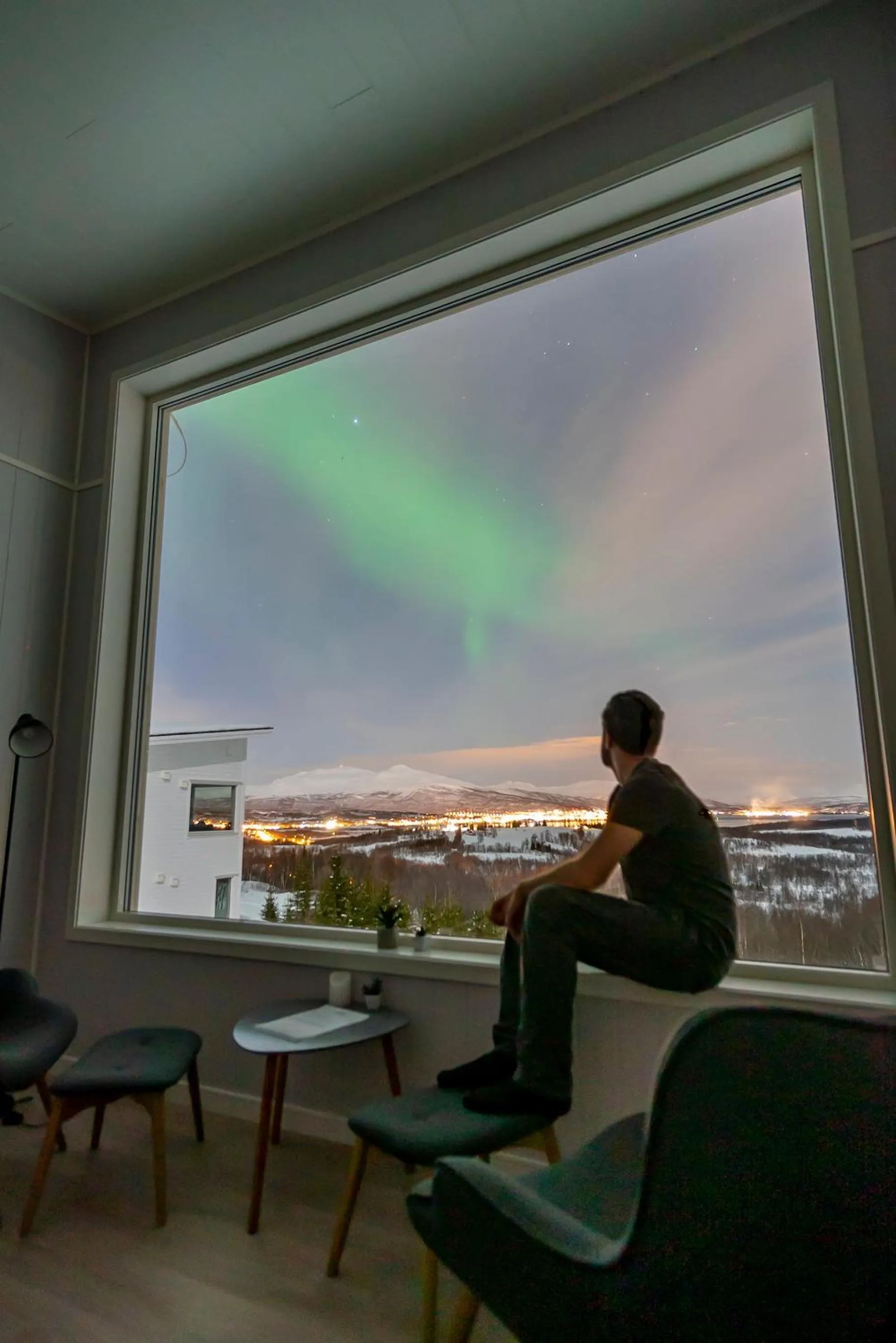 People in Aurora Borealis Observatory