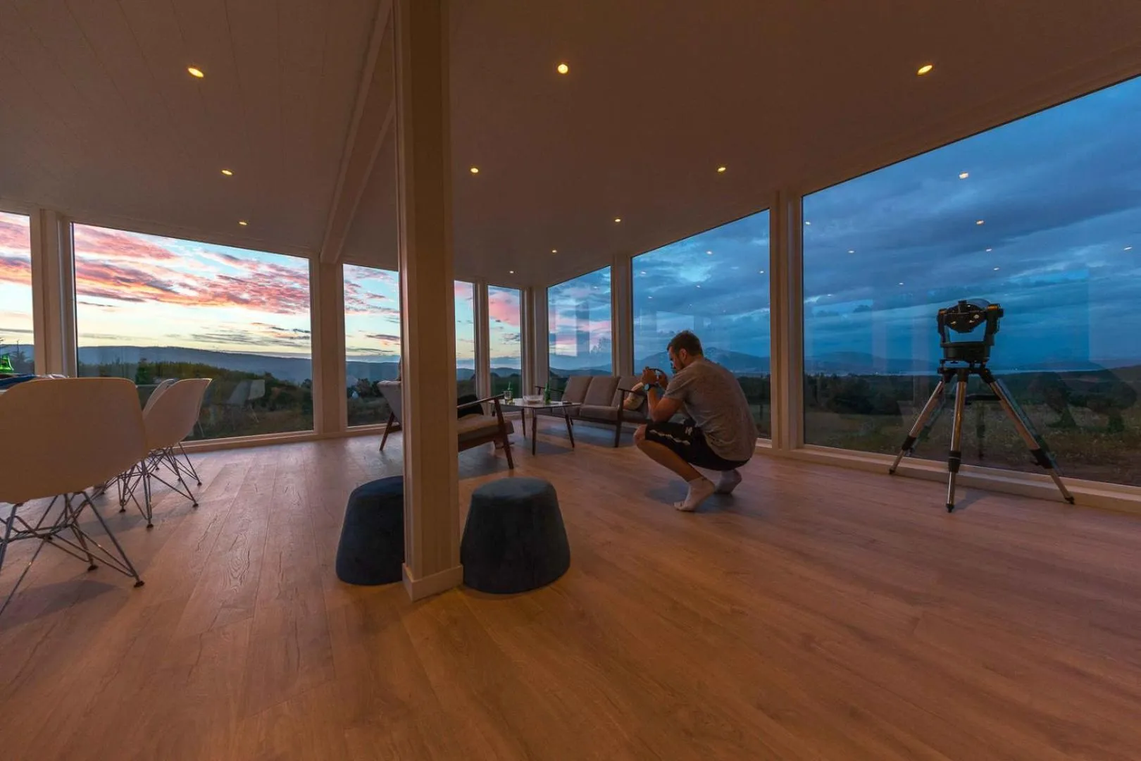 People in Aurora Borealis Observatory