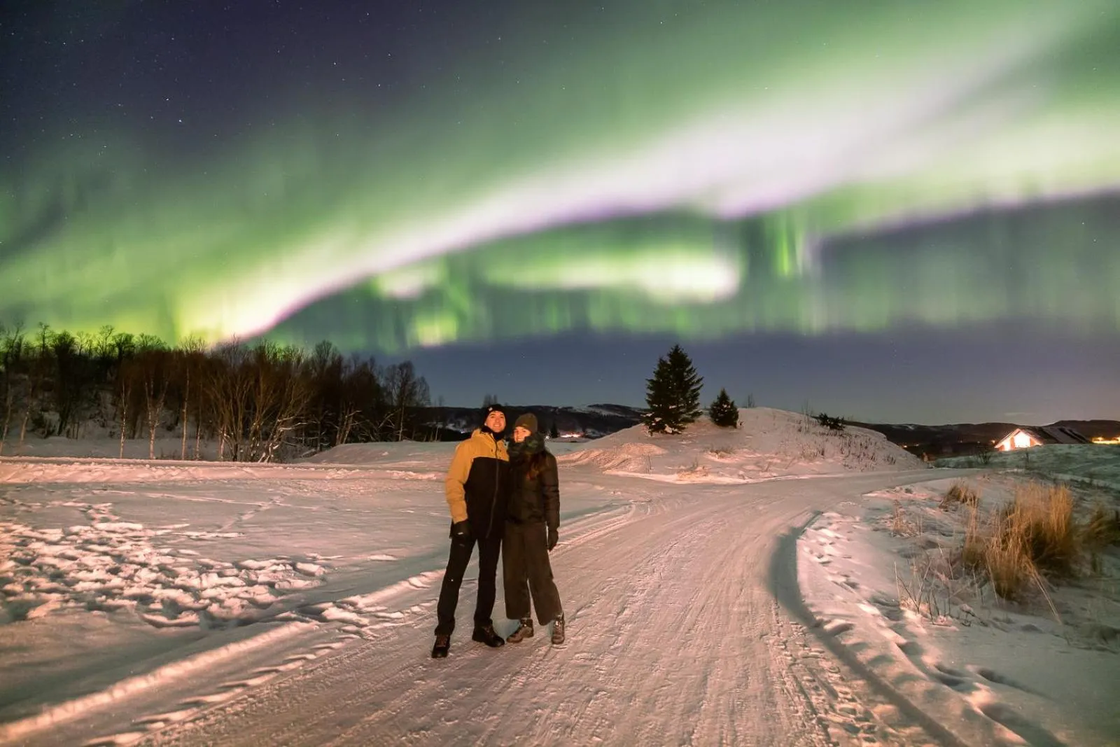 People in Aurora Borealis Observatory