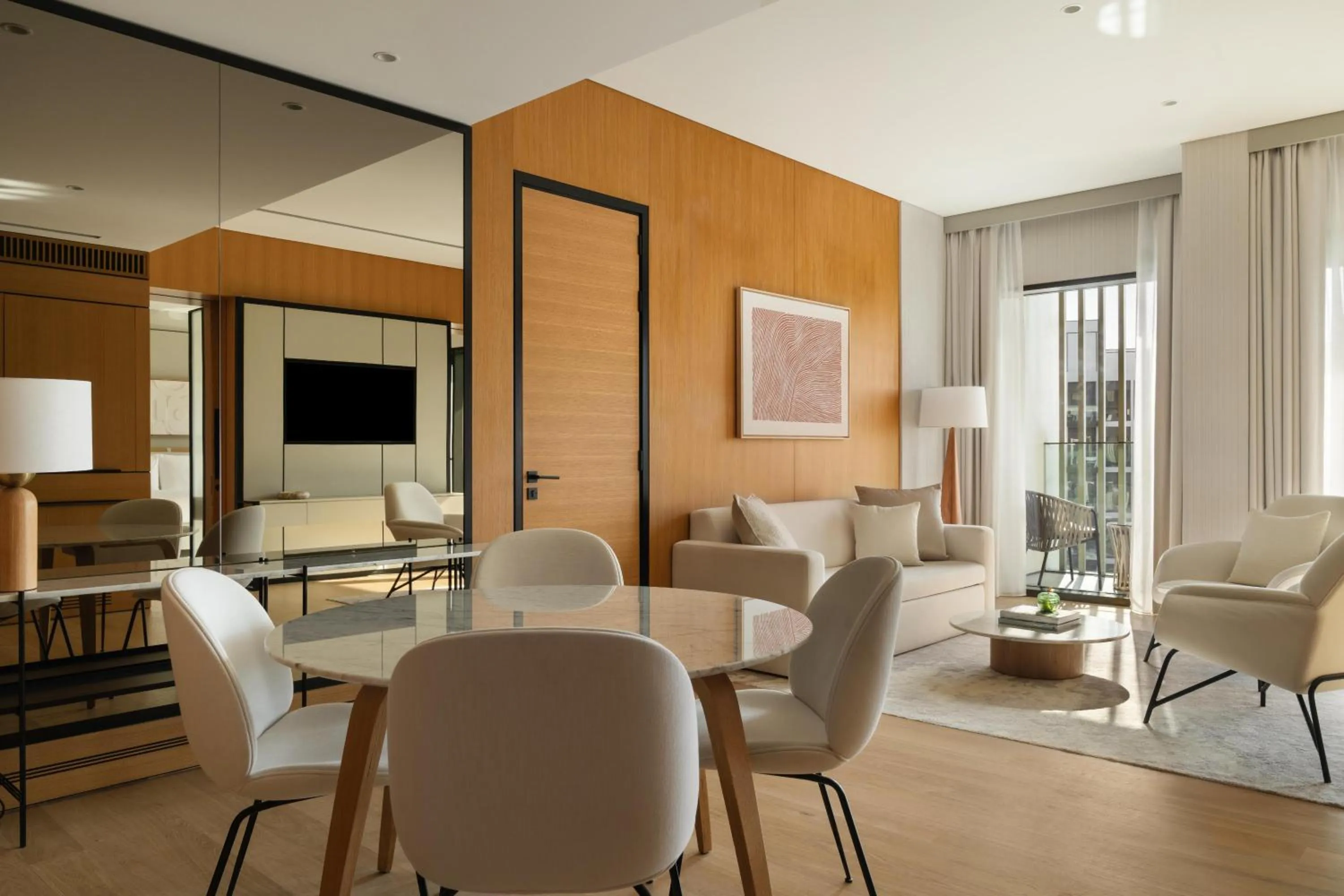 Communal lounge/ TV room in Delano Dubai at Bluewaters