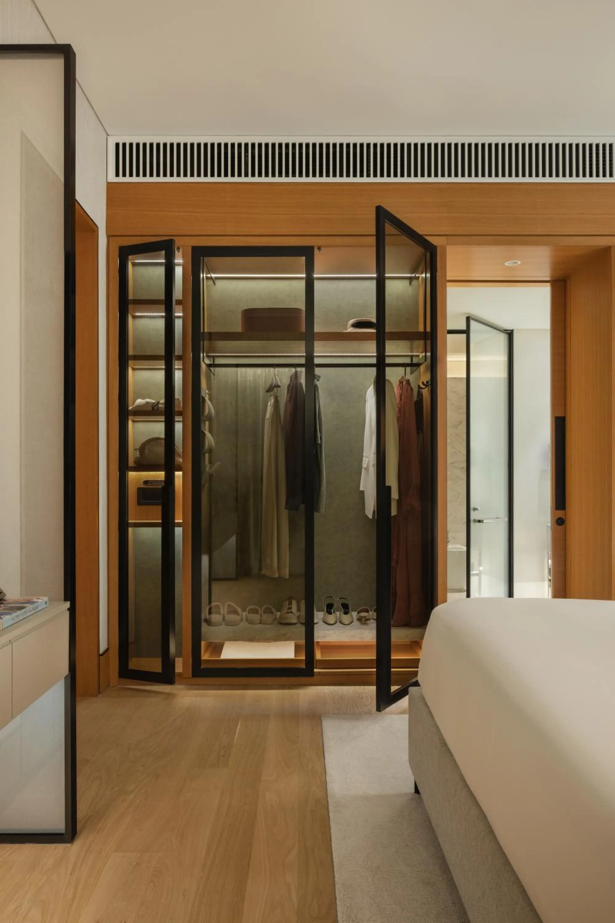 wardrobe, Bed in Delano Dubai at Bluewaters