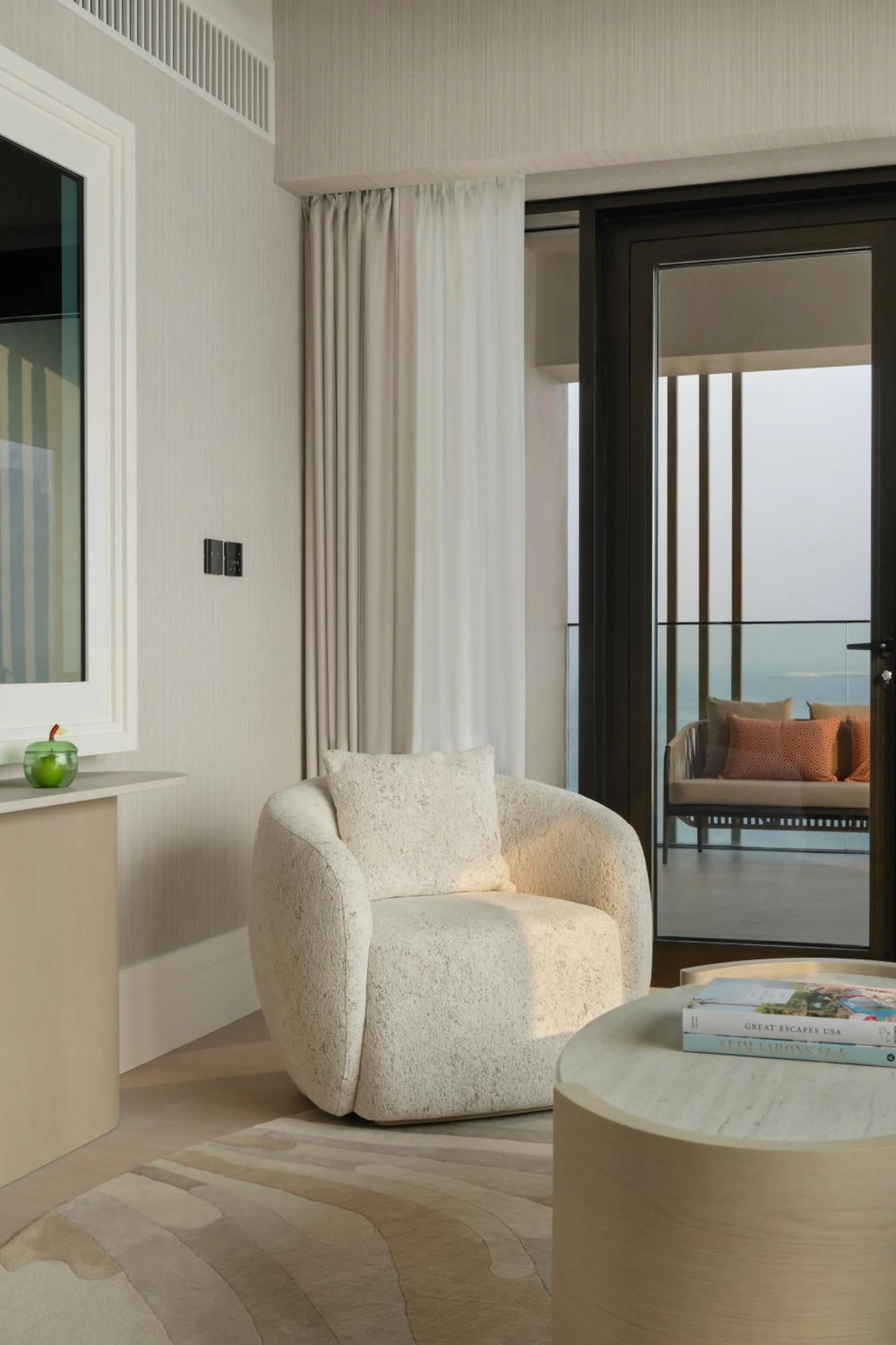 Seating area in Delano Dubai at Bluewaters