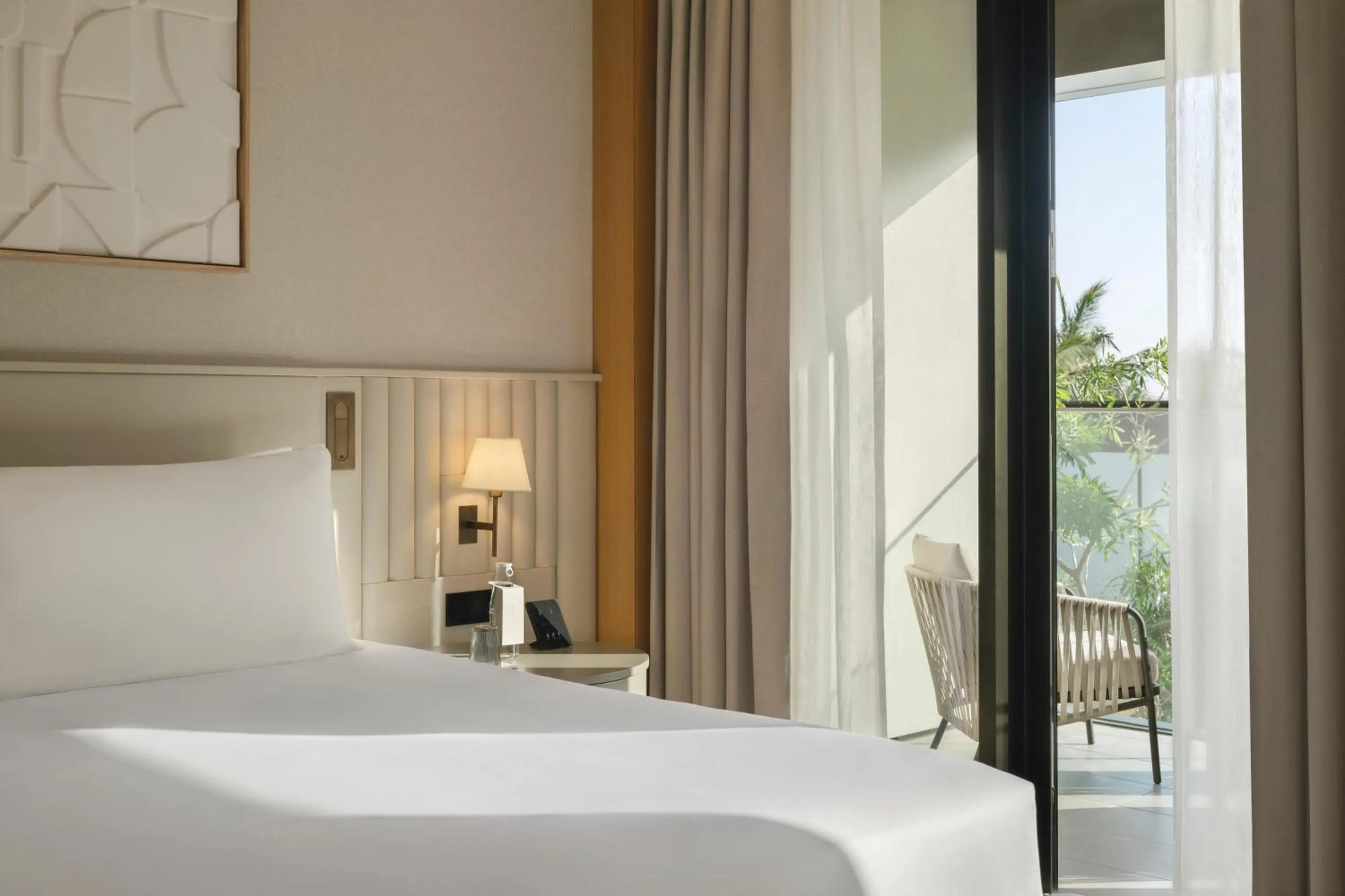 Bedroom, Bed in Delano Dubai at Bluewaters