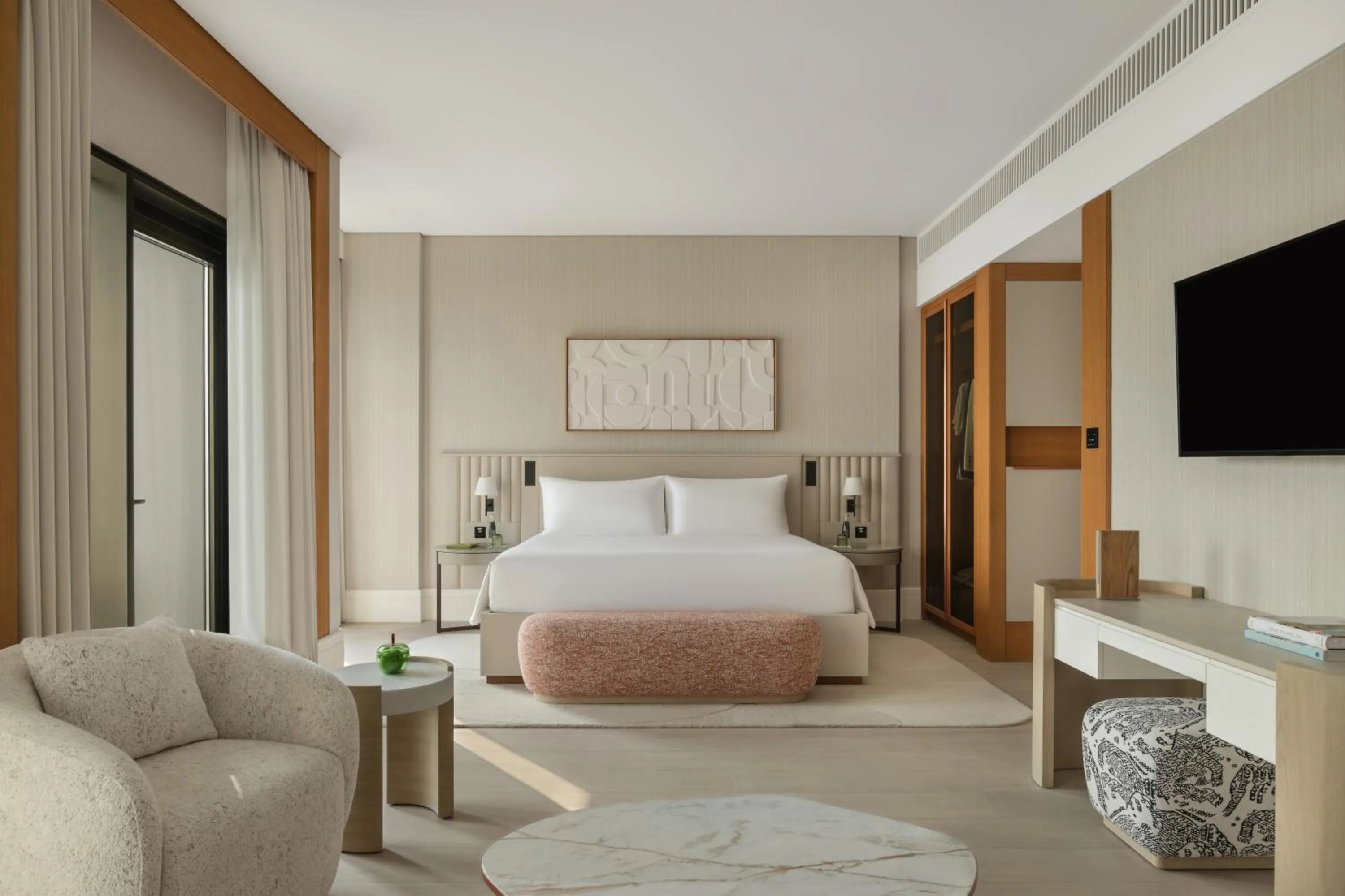 Bedroom, Bed in Delano Dubai at Bluewaters