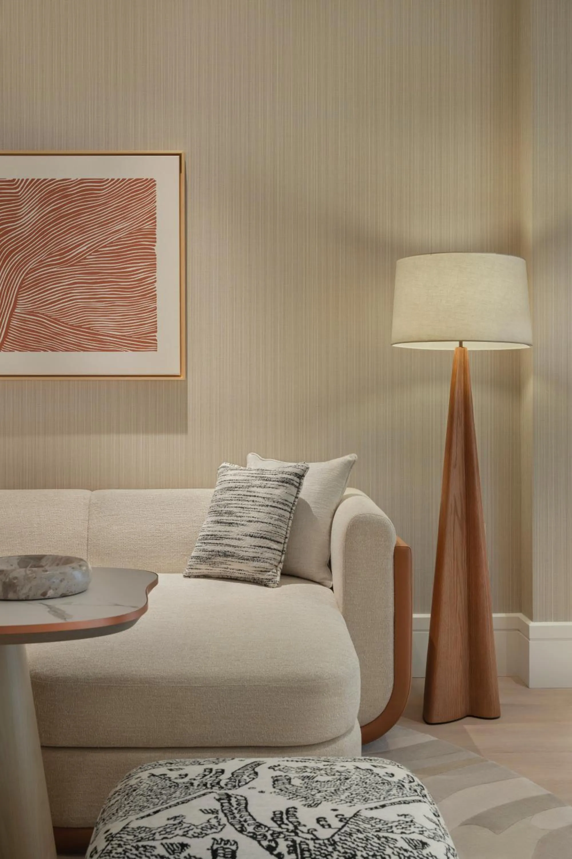 Living room in Delano Dubai at Bluewaters