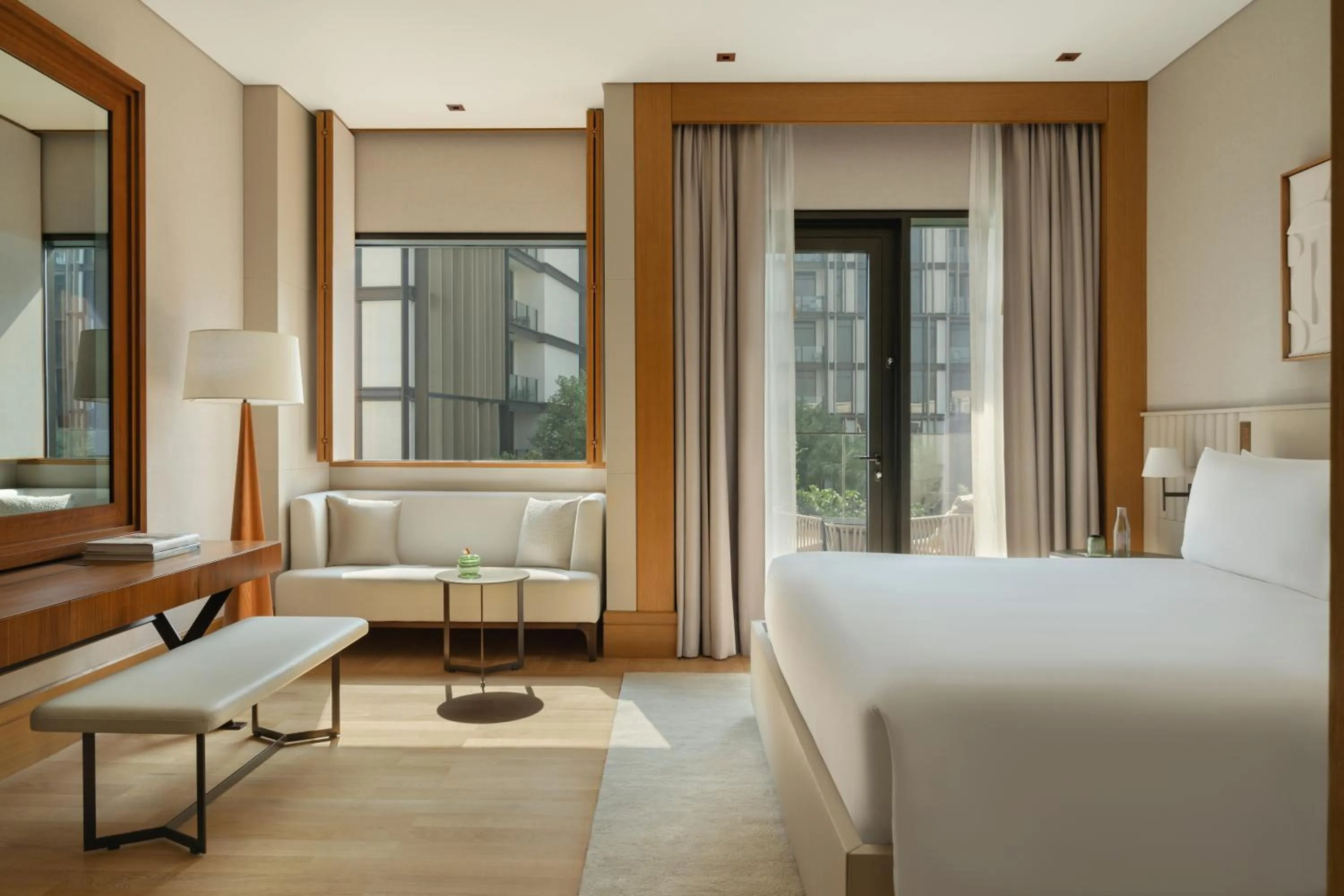Bedroom, Bed in Delano Dubai at Bluewaters