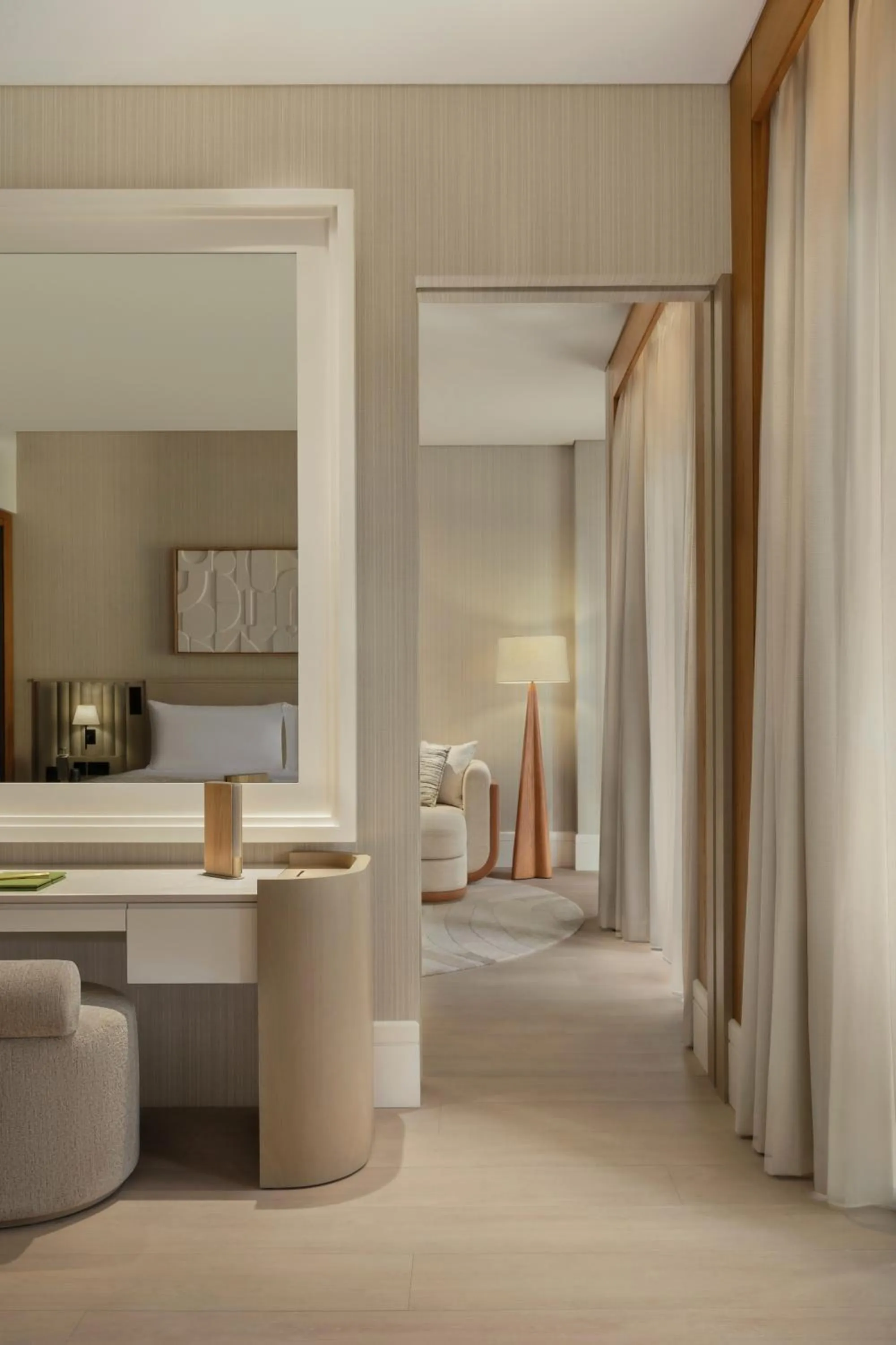 Bedroom, Bed in Delano Dubai at Bluewaters