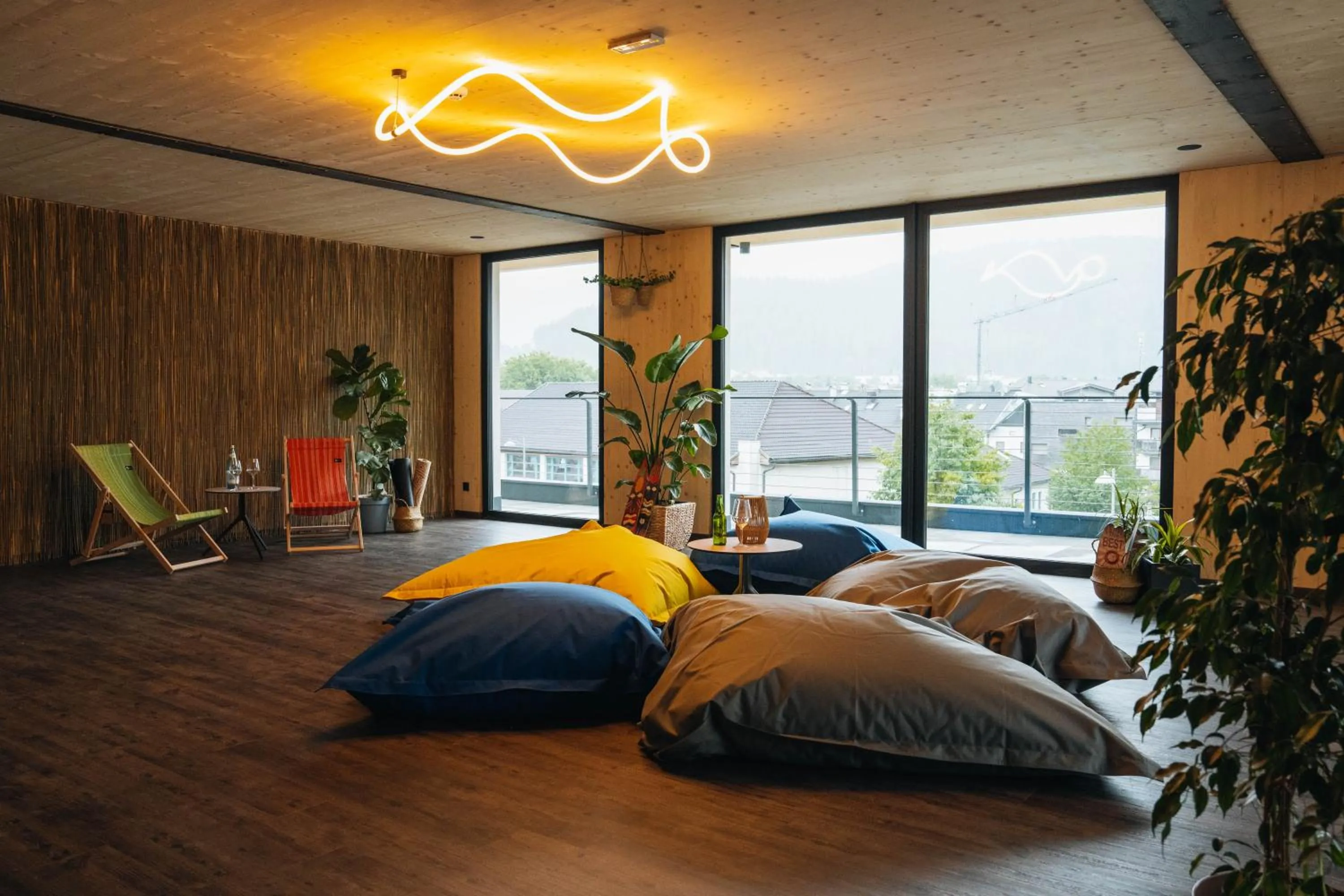 Seating area, Bed in Hotel Wochtla Buam