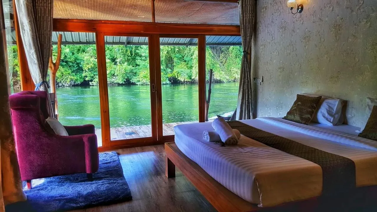 Bed in Kodaun River Kwai Resort
