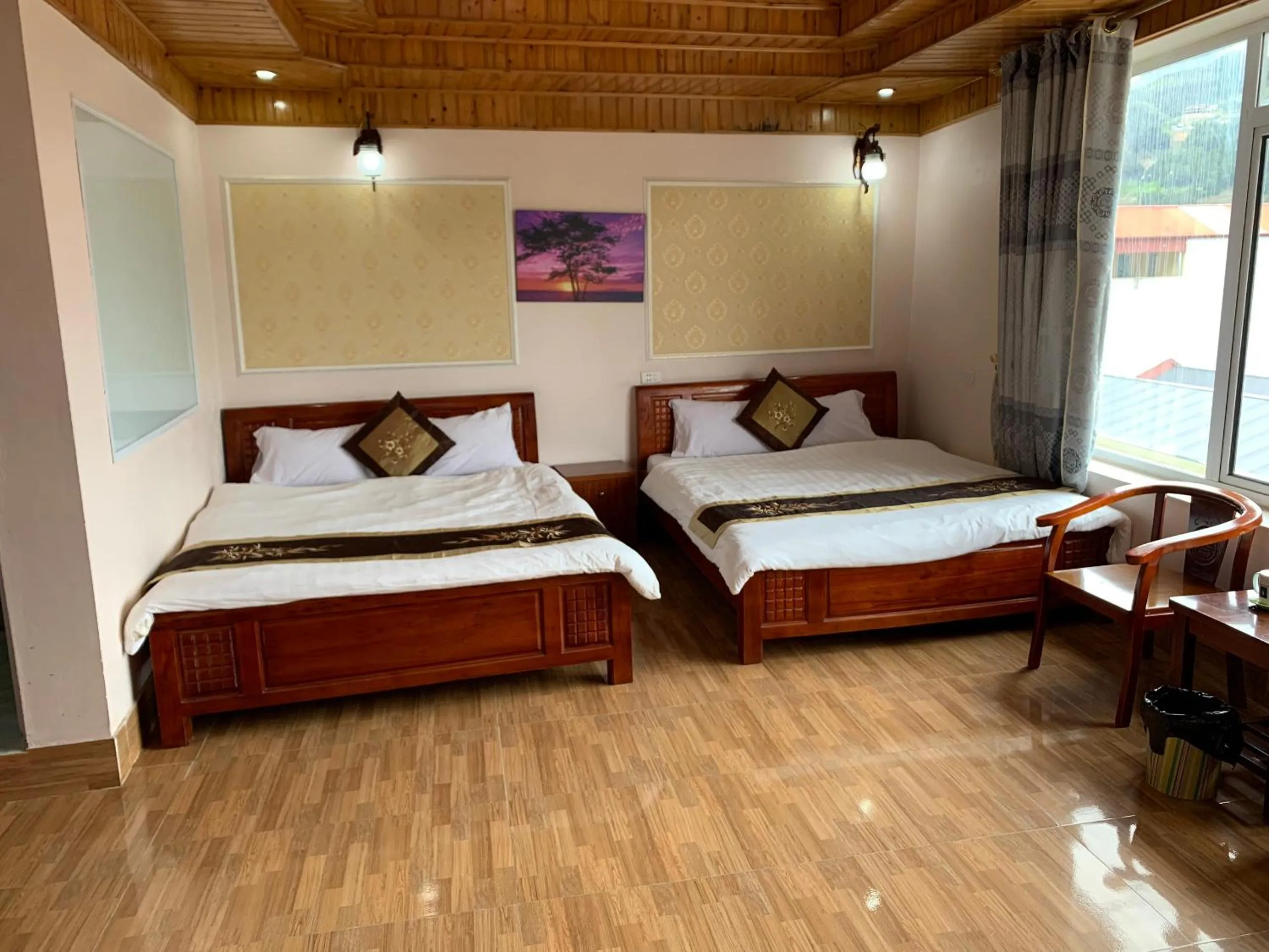 Bed in Ngan Nga Bac Ha Hotel