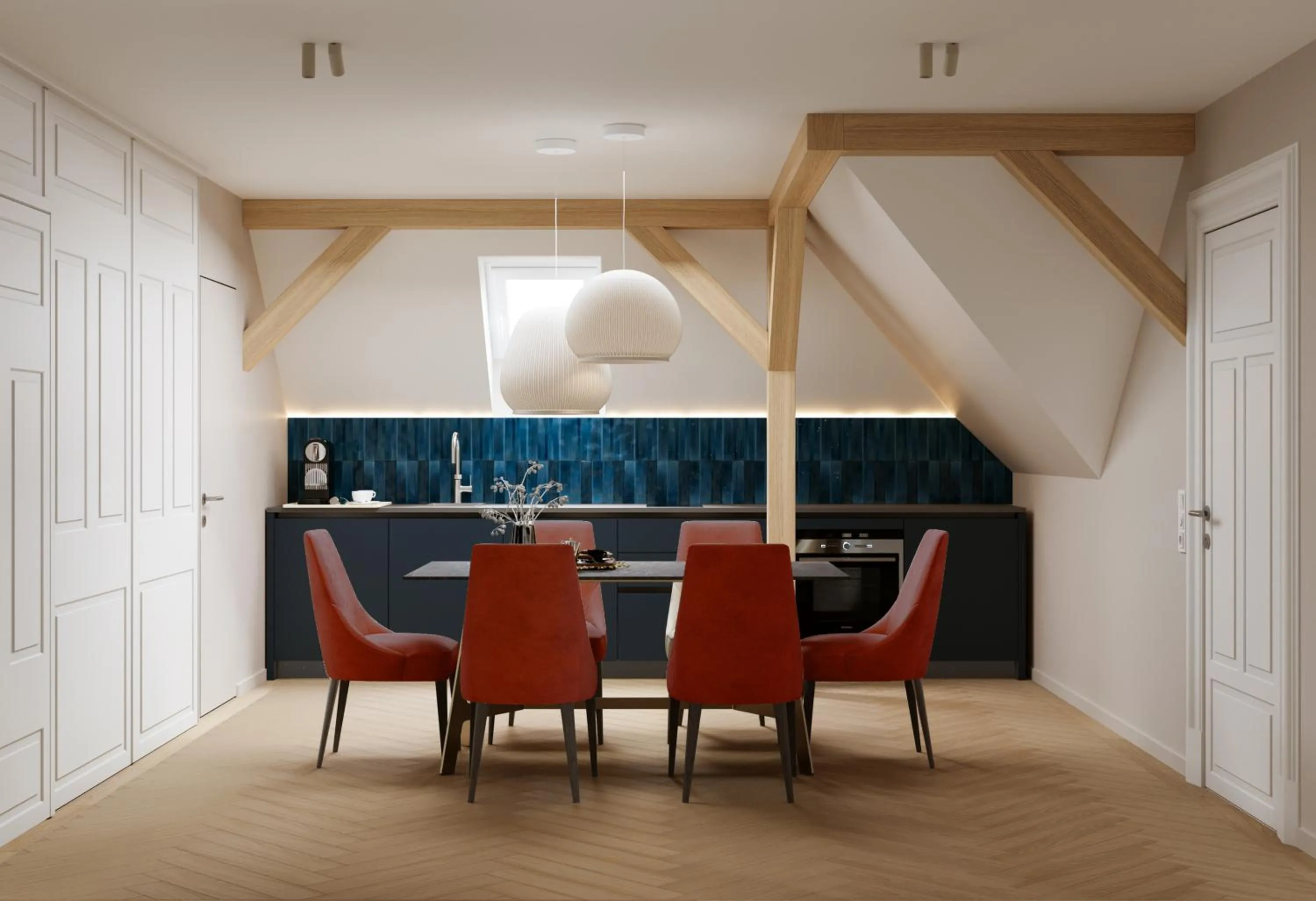 Kitchen or kitchenette in Villa & Hotel Am Park