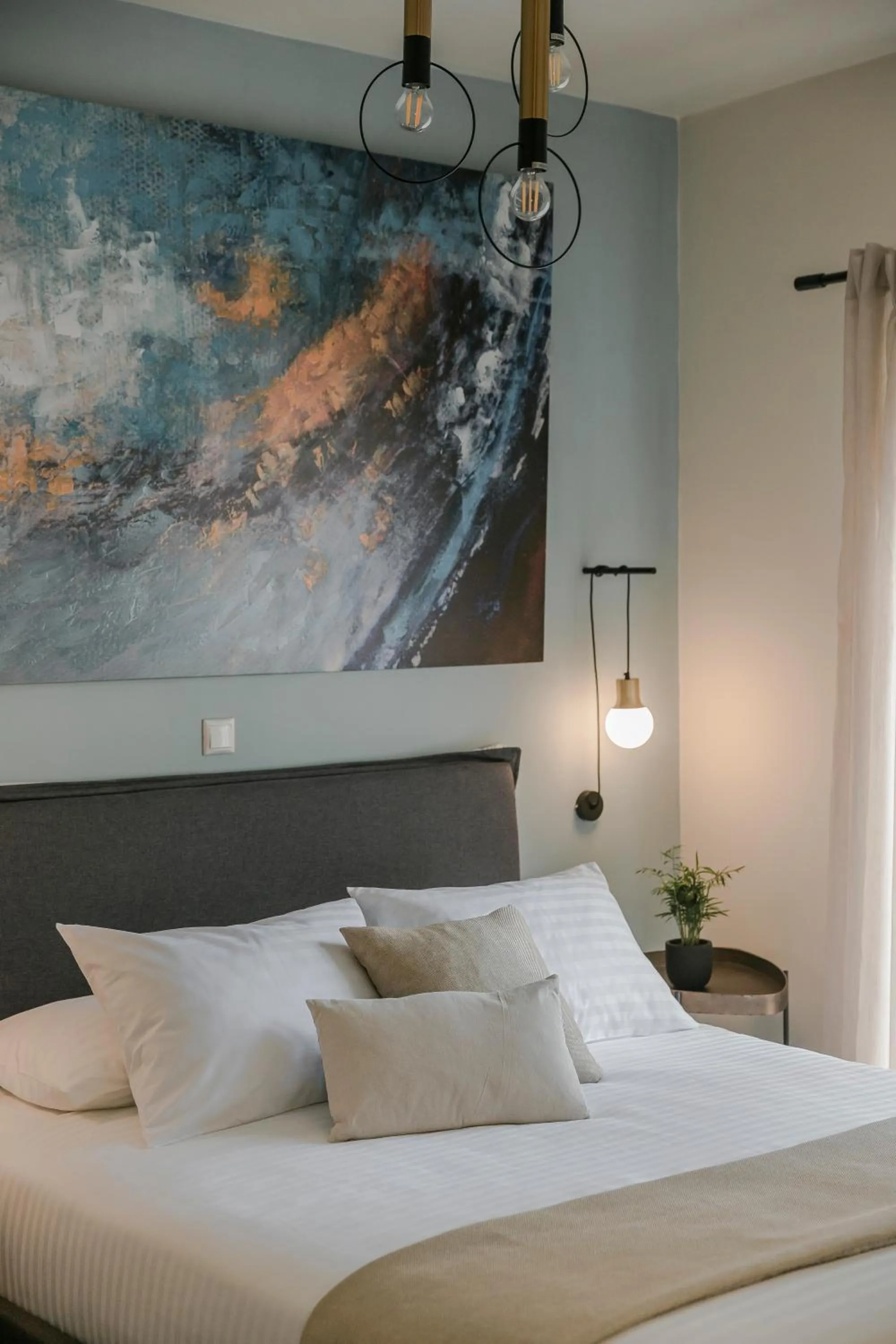 Bed in Socrates Apartments