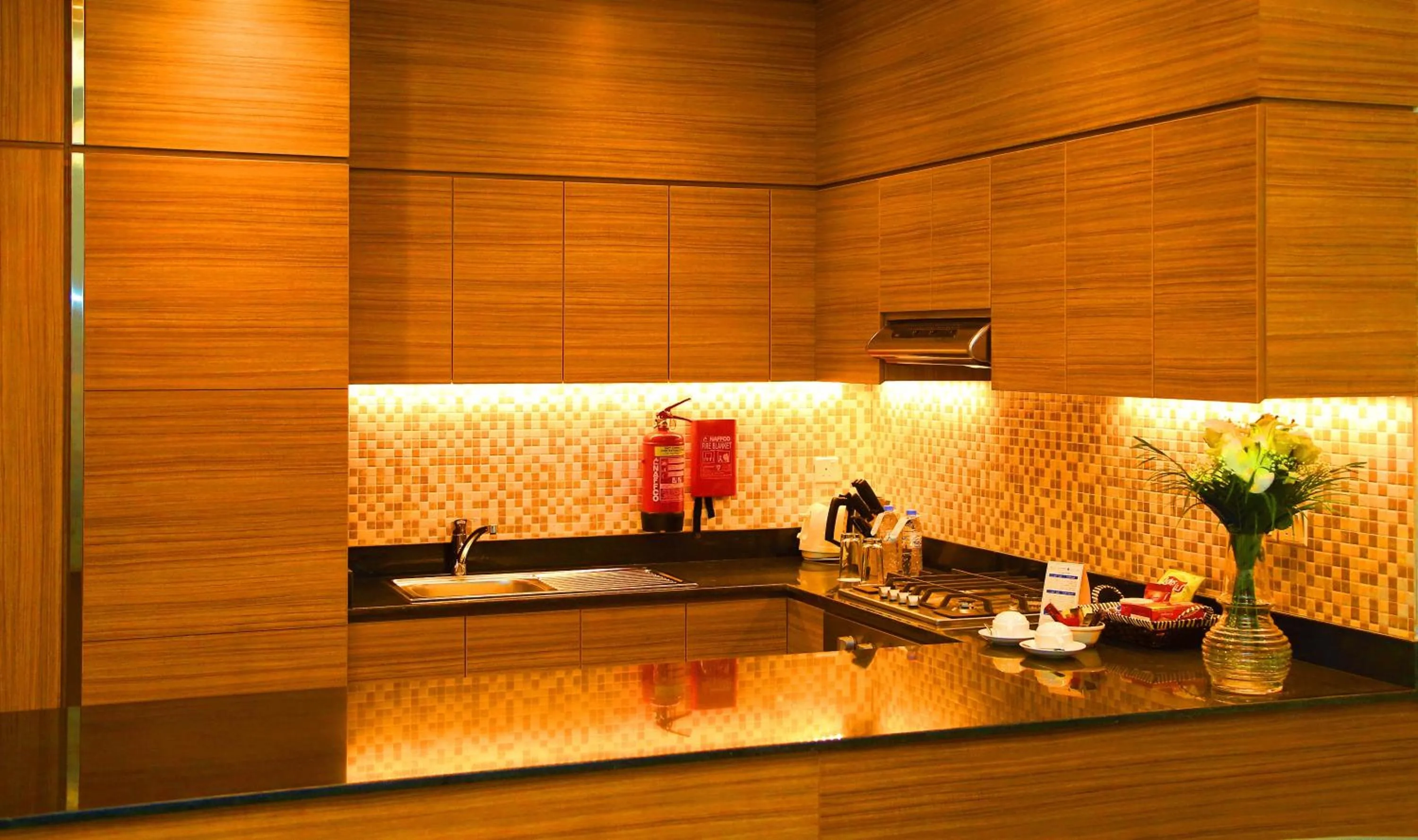Kitchen or kitchenette in Tulip Al Barsha Hotel Apartment