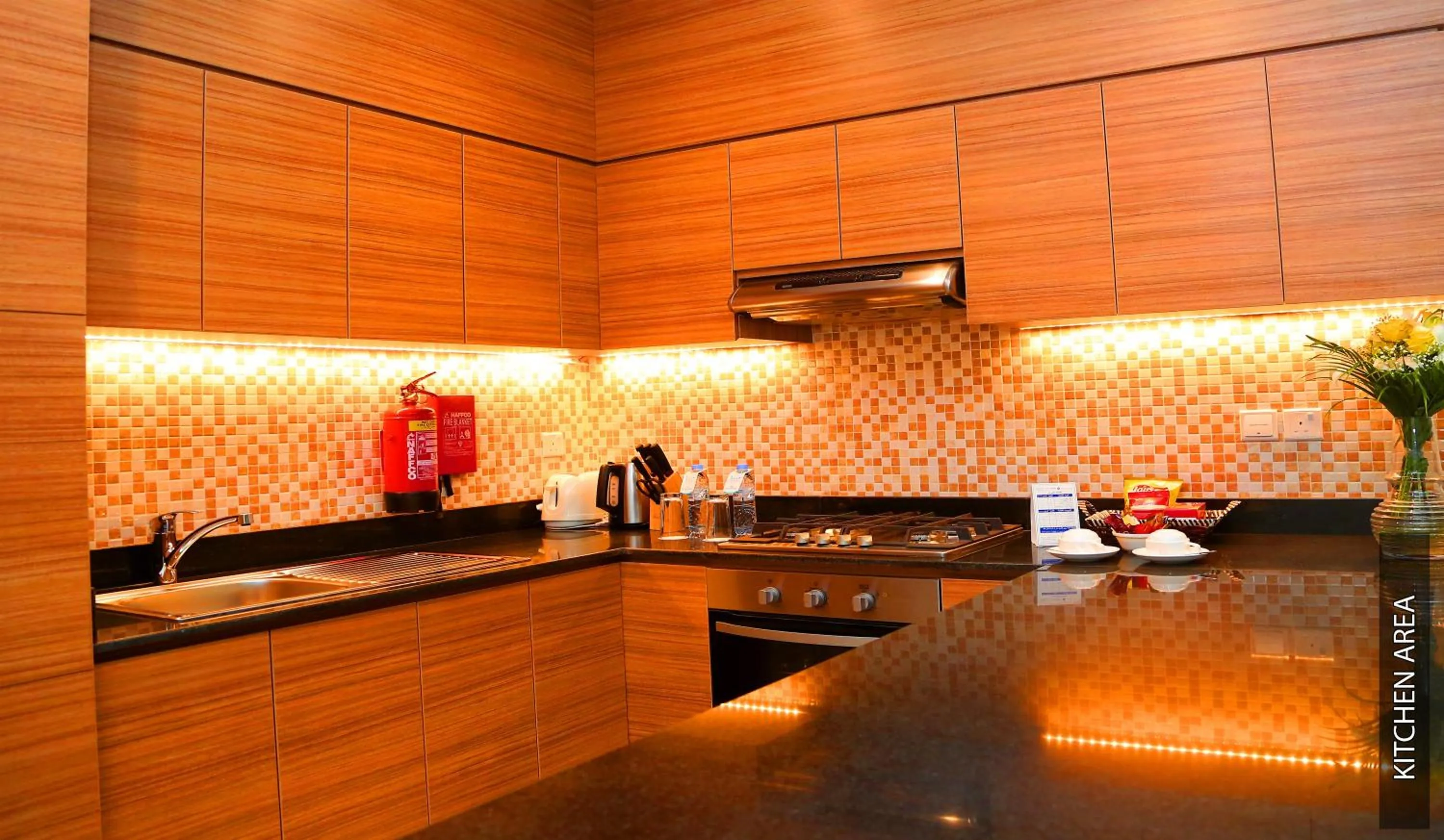 Kitchen or kitchenette in Tulip Al Barsha Hotel Apartment