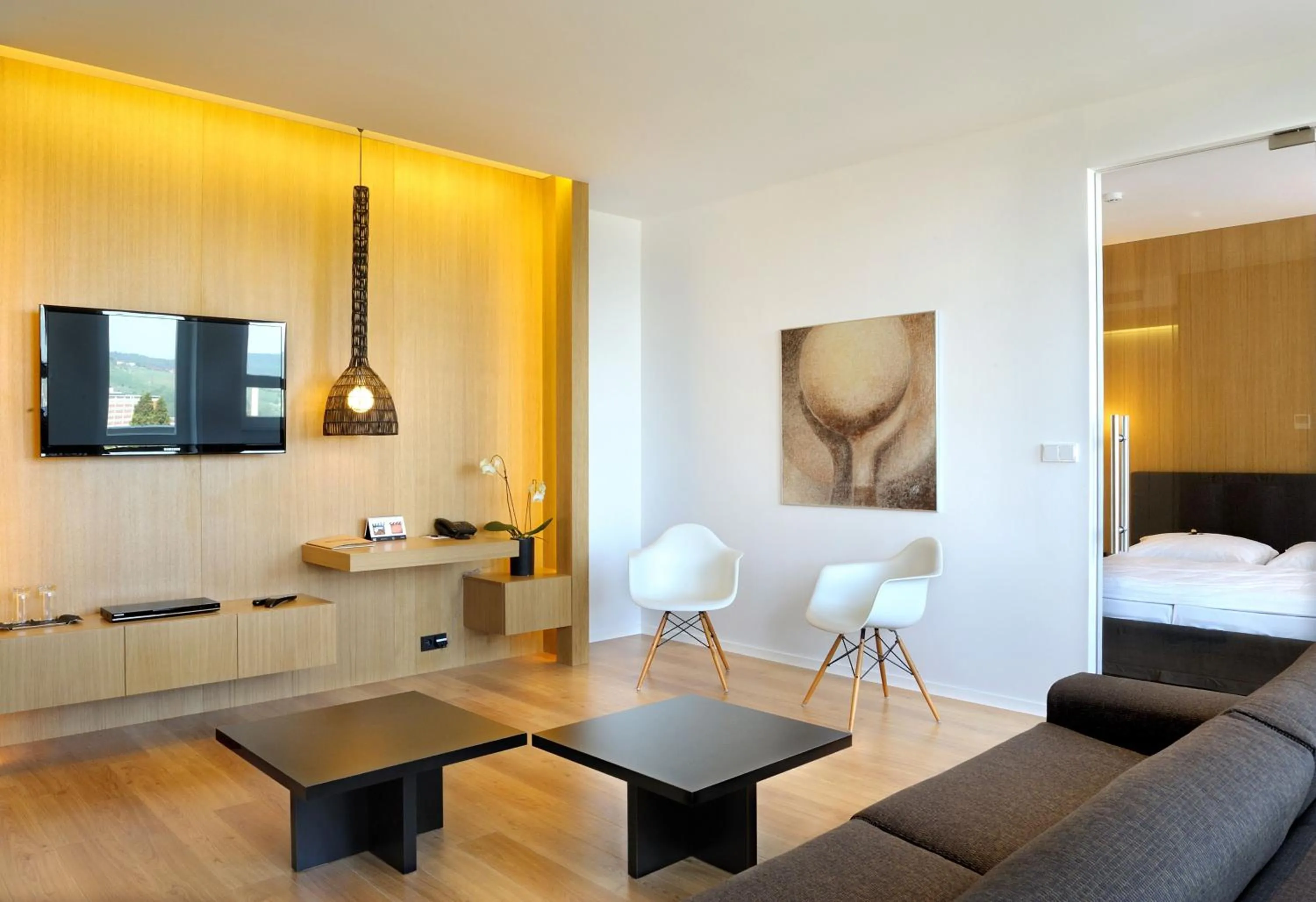 Living room, Bed in Hotel Tomášov