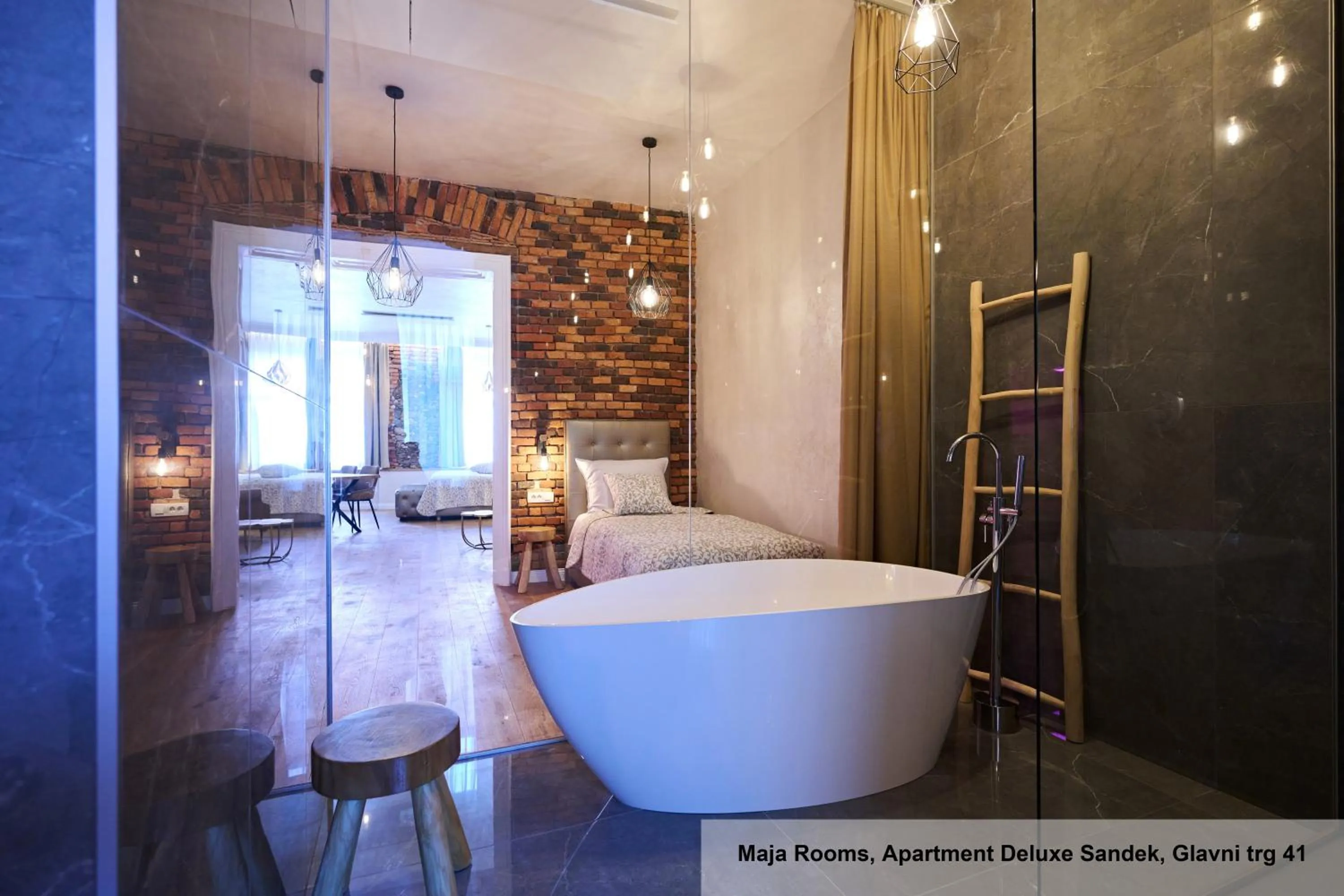 Bathroom, Bed in Hiša Ančka, Boutique Hotel & Maja Rooms