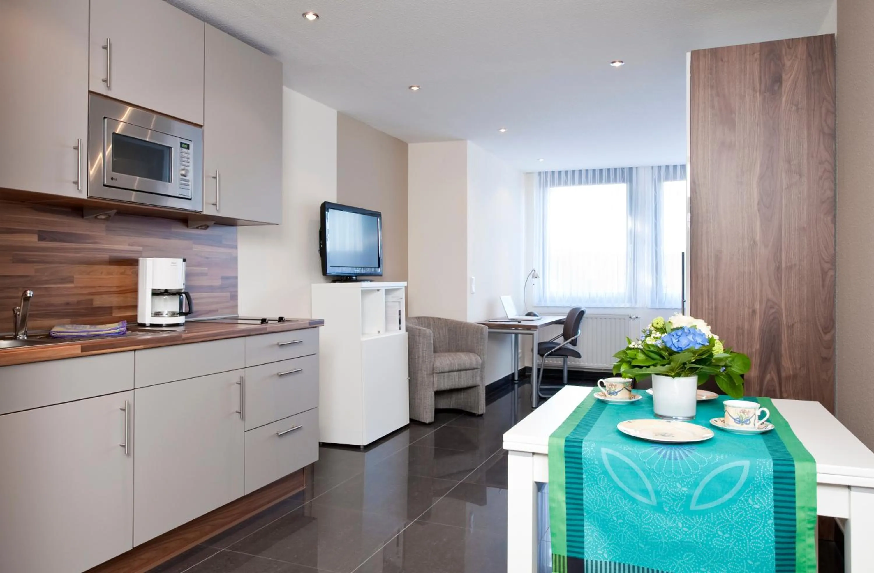 Kitchen or kitchenette in Appartements am Kleeblatt