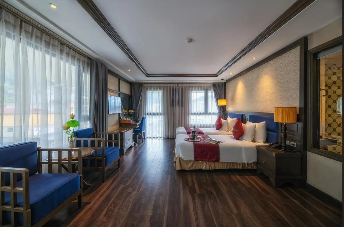 Bed in Lotus Aroma Sapa Hotel