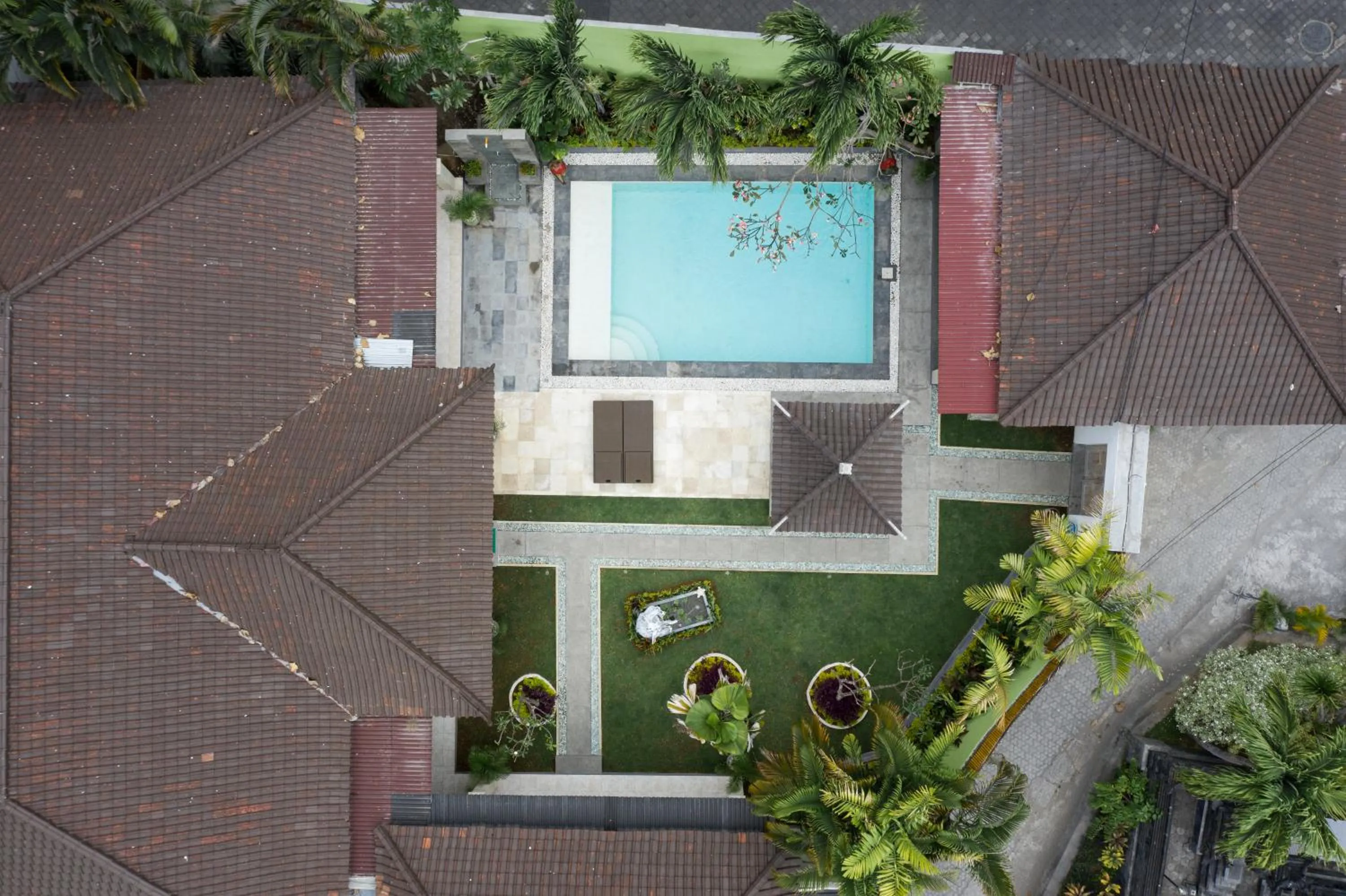 Pool view in The Catur Villa Seminyak