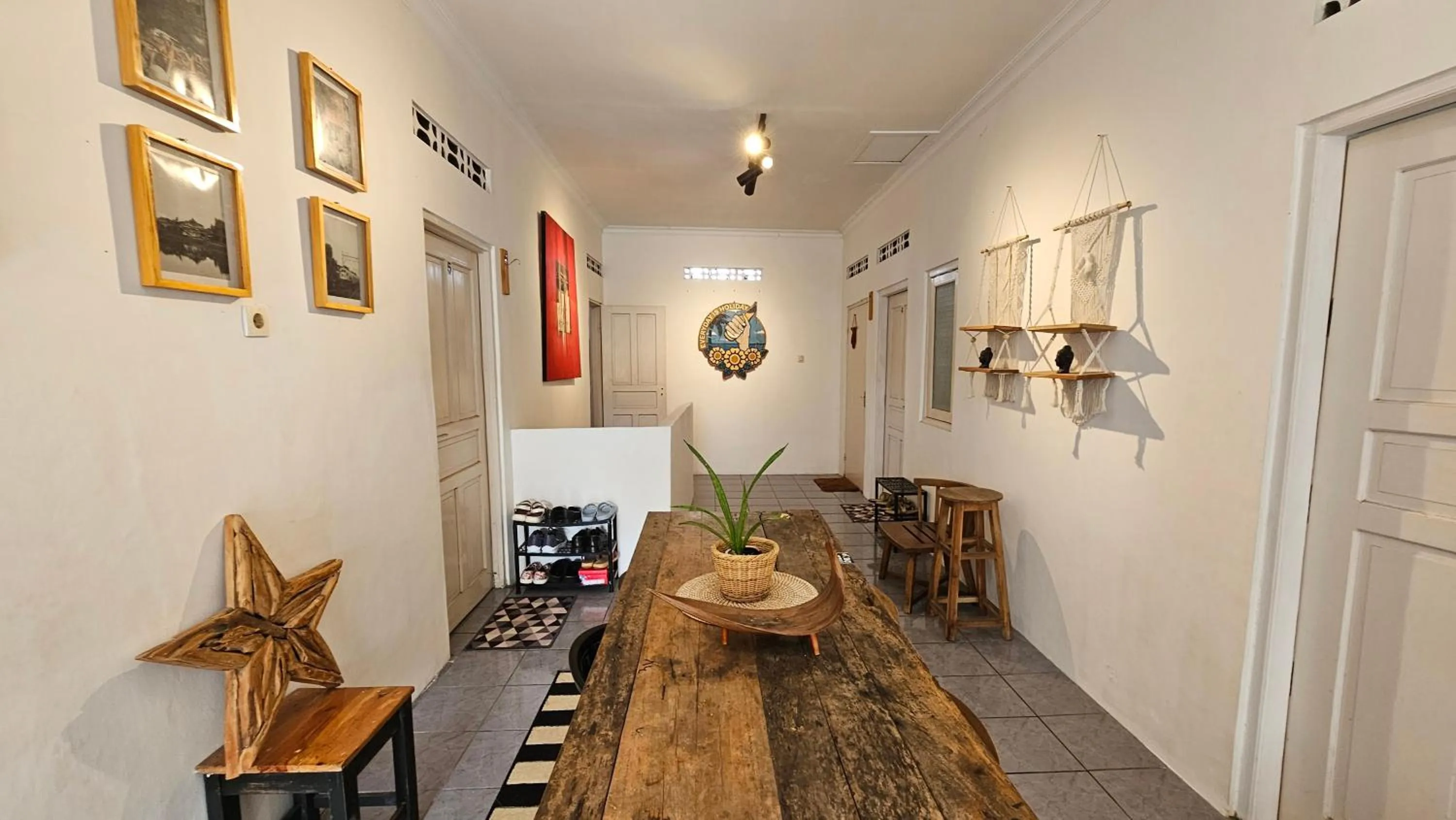 Seating area in Oke Baik Hostel