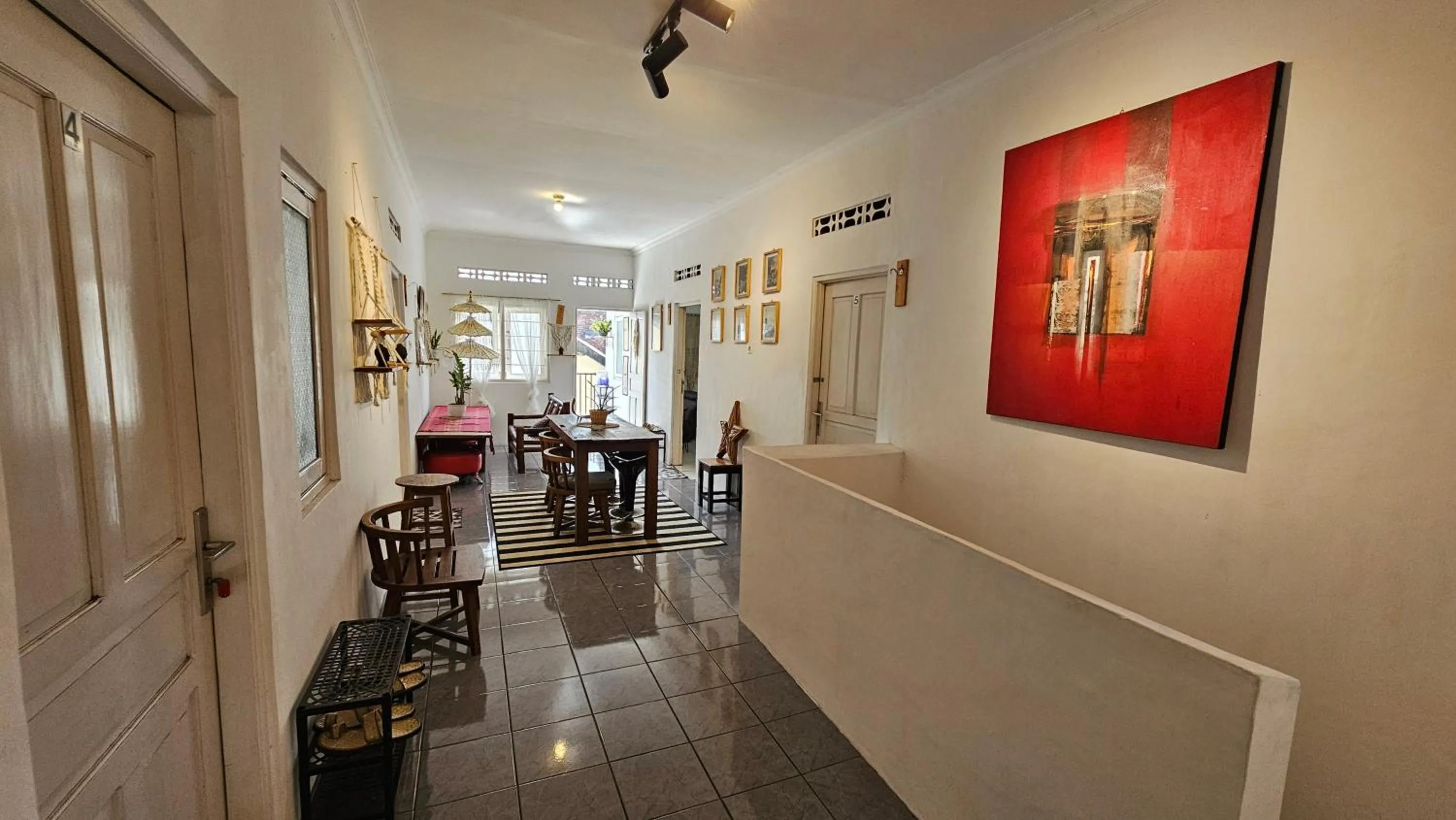 Seating area in Oke Baik Hostel