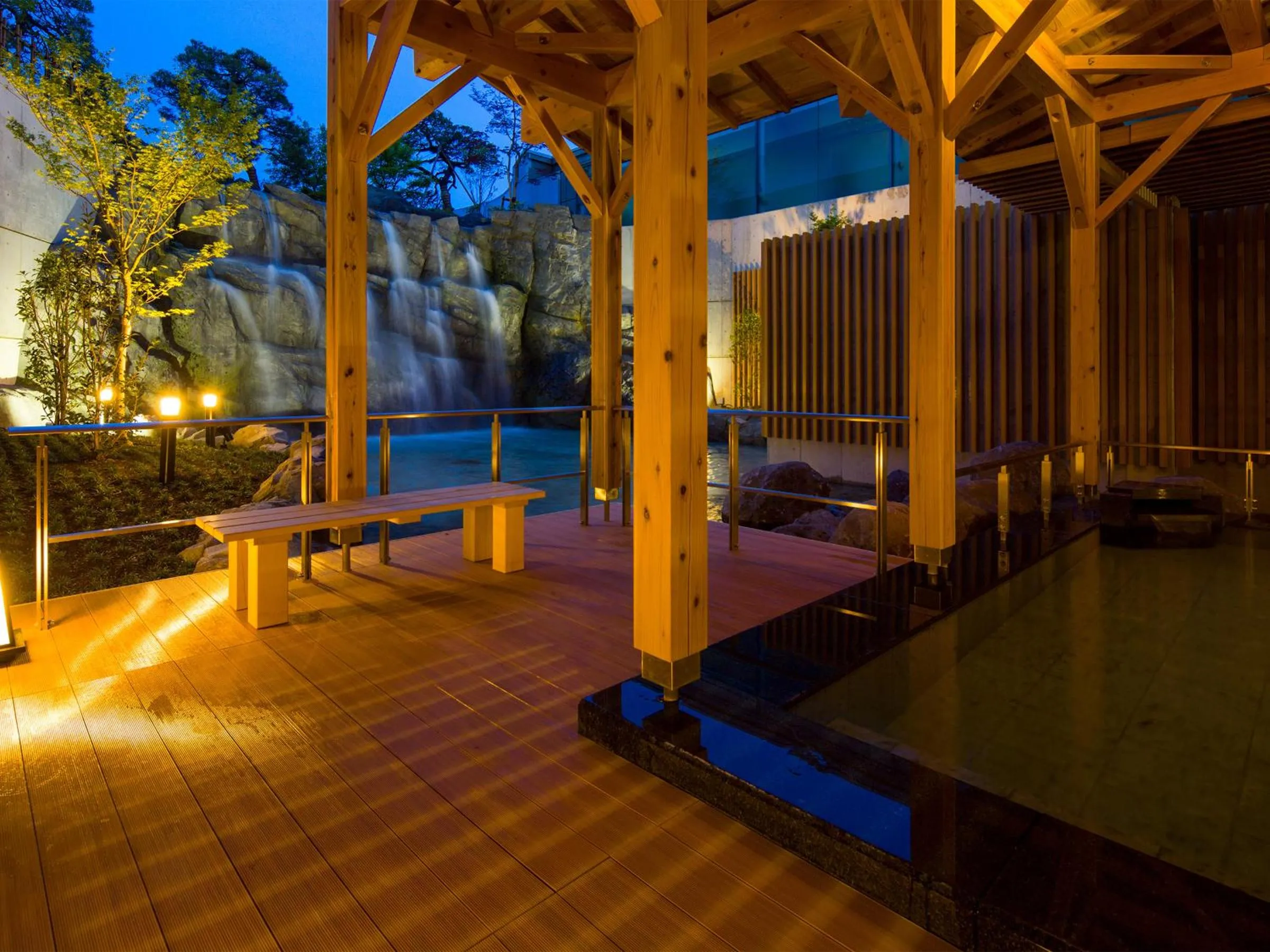 Open Air Bath in Tendo Hotel