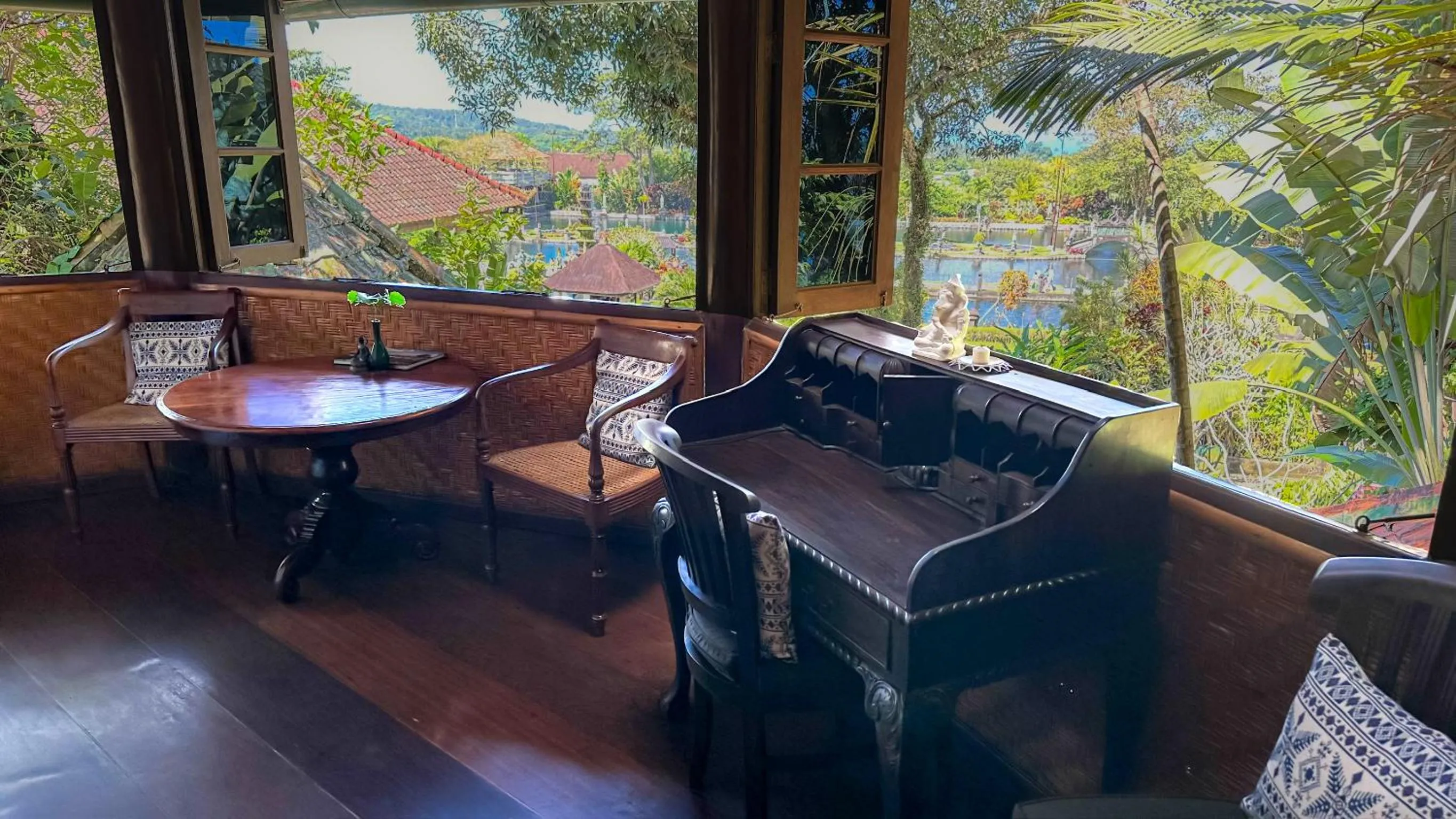 Seating area in Tirtagangga Water Palace Villas