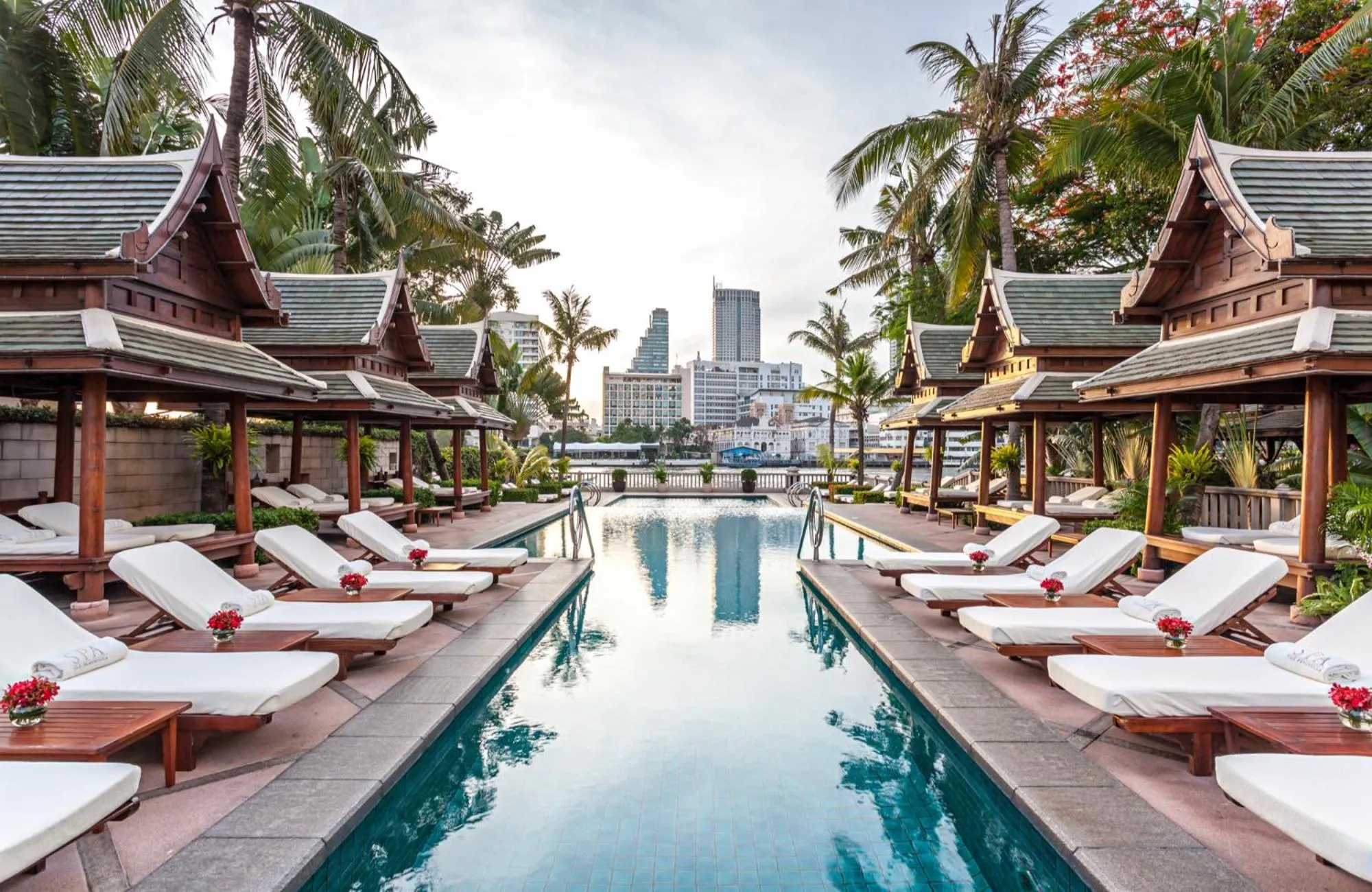 Pool view in The Peninsula Bangkok
