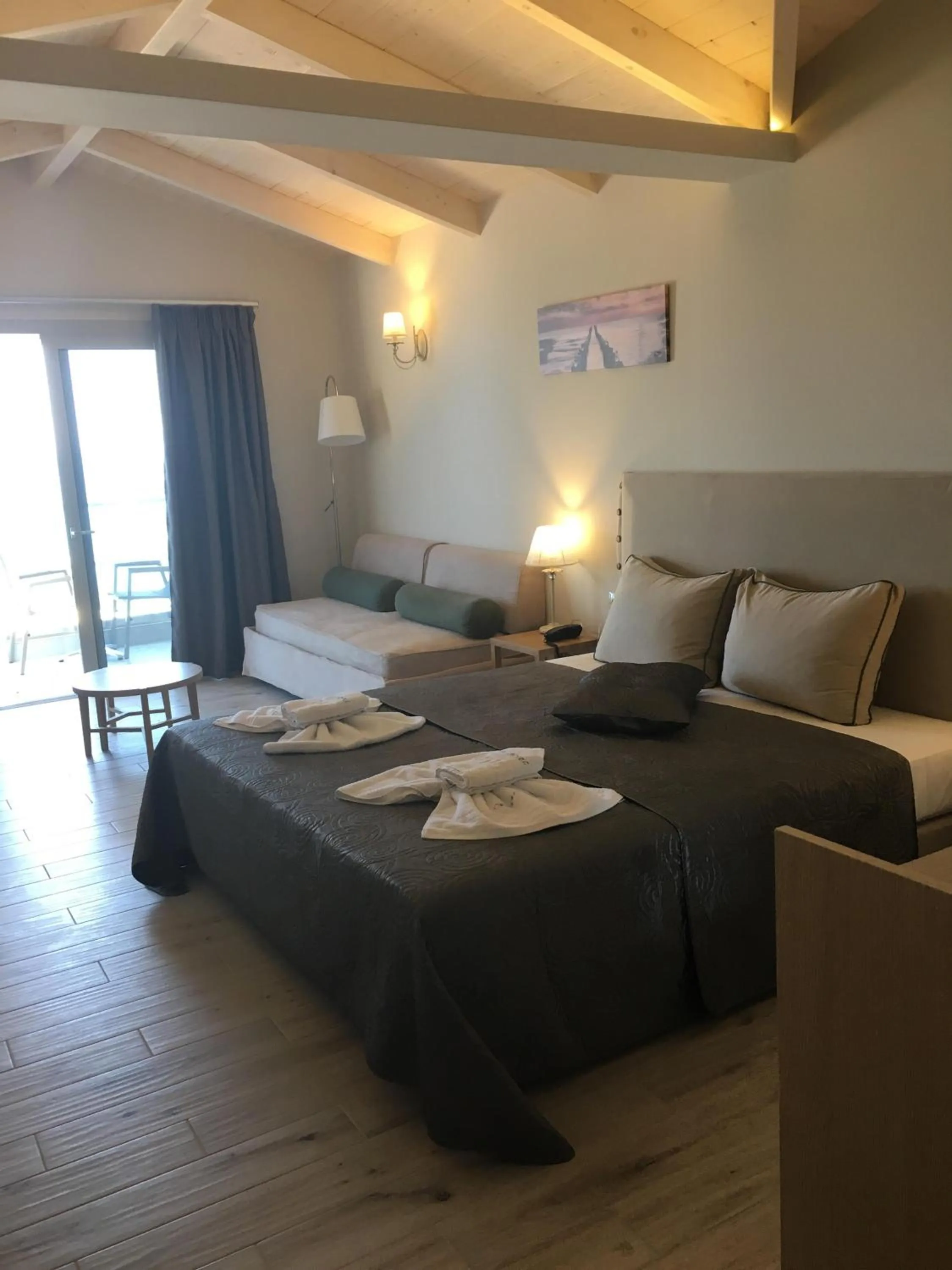 Bed in Crystal Beach Hotel