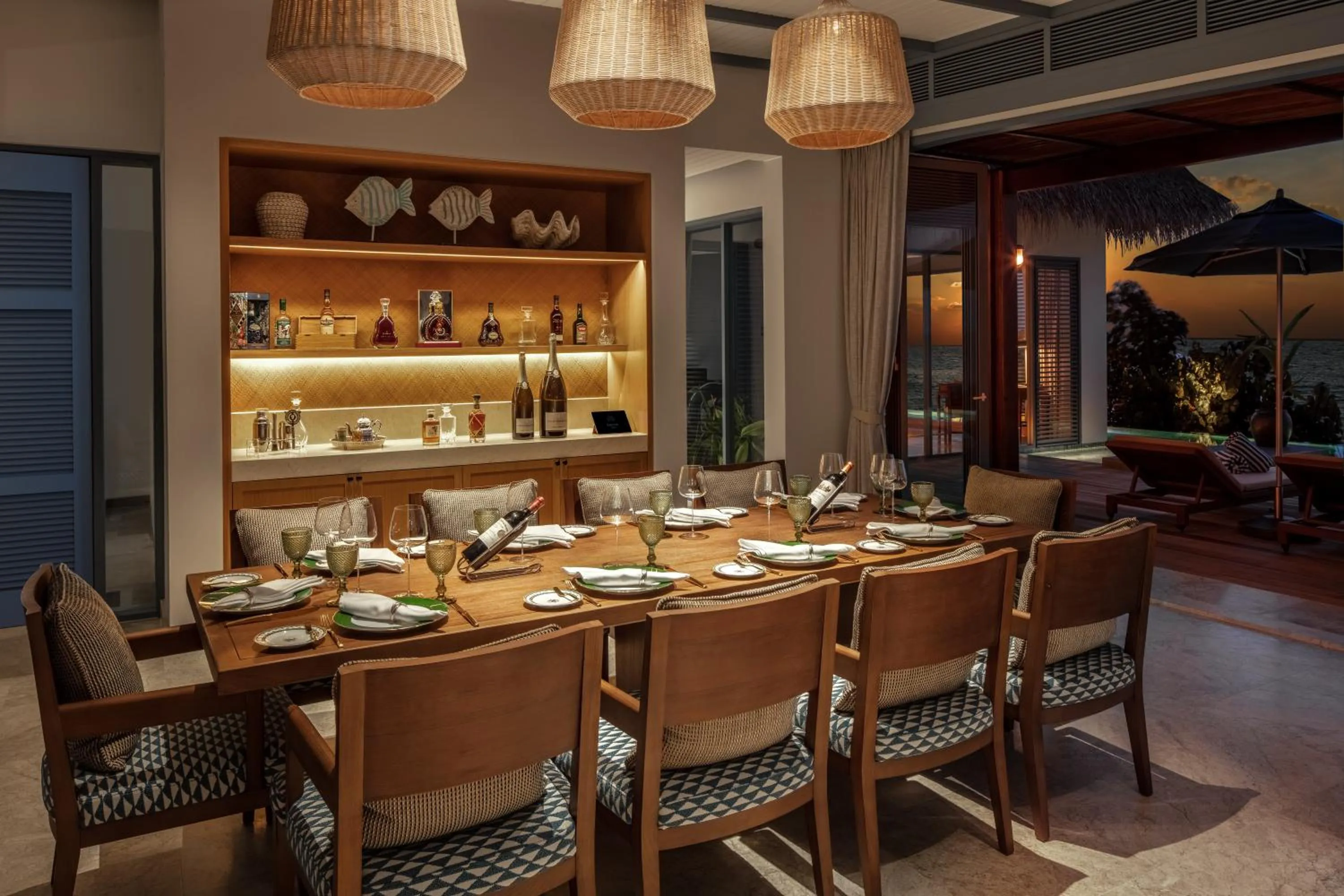 Dining area in Raffles Maldives Meradhoo