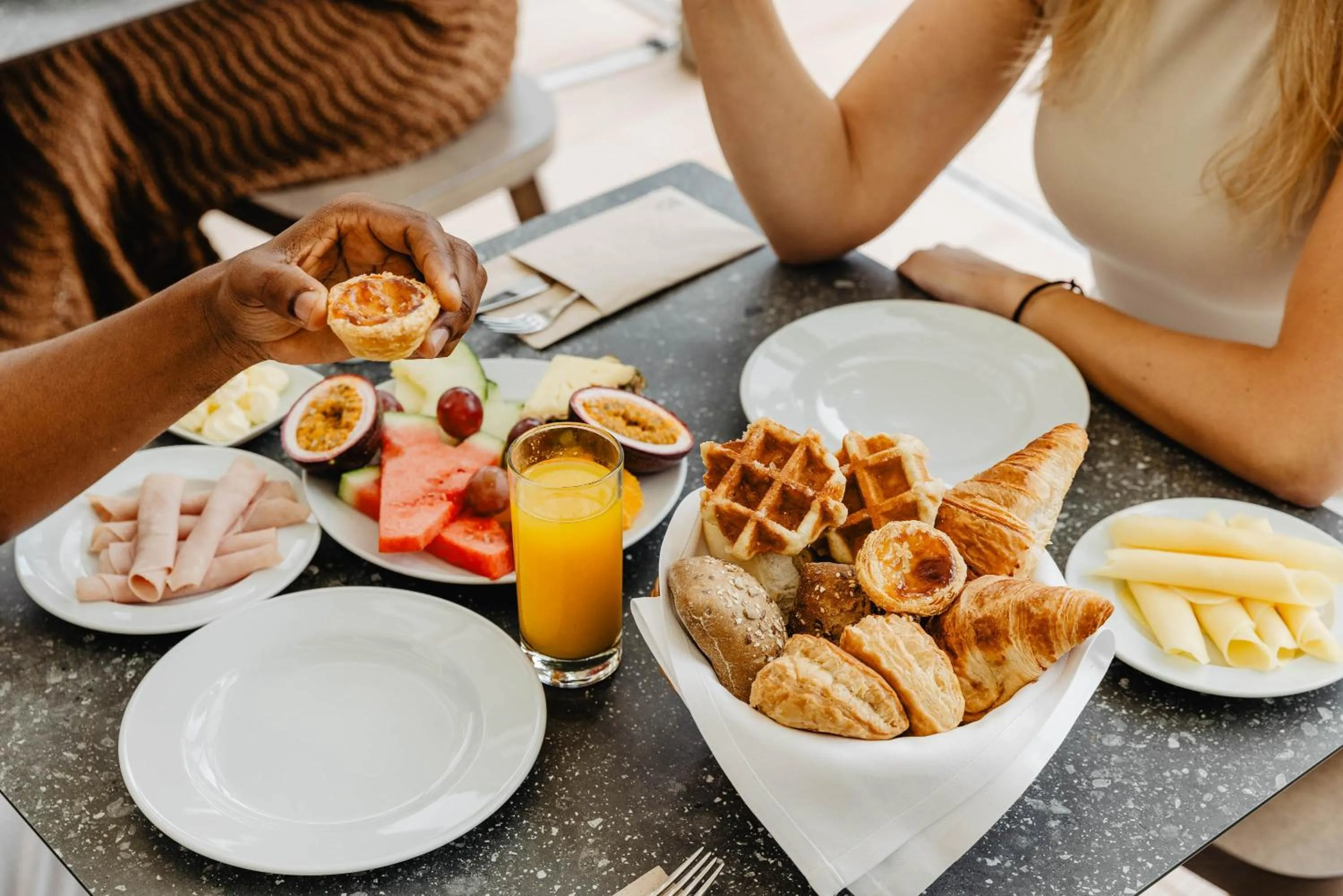 Buffet breakfast in Aqua Pedra Dos Bicos Design Beach Hotel - Adults Friendly