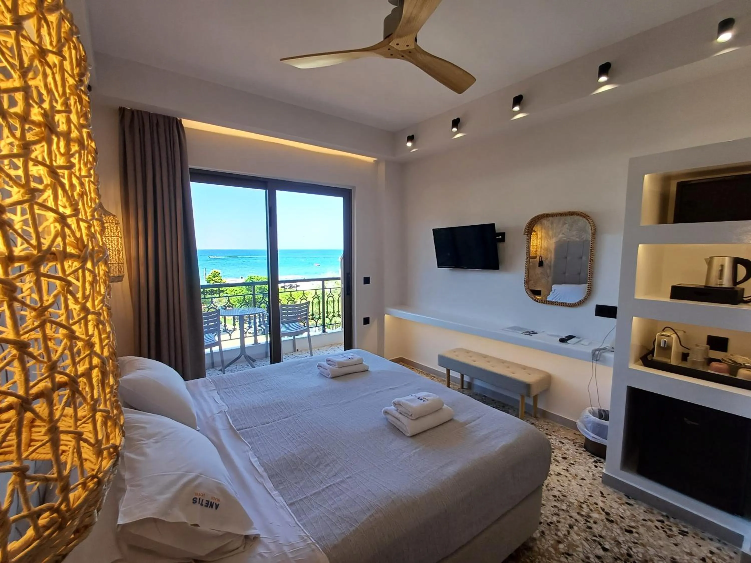 Bed in Anetis Beach Hotel