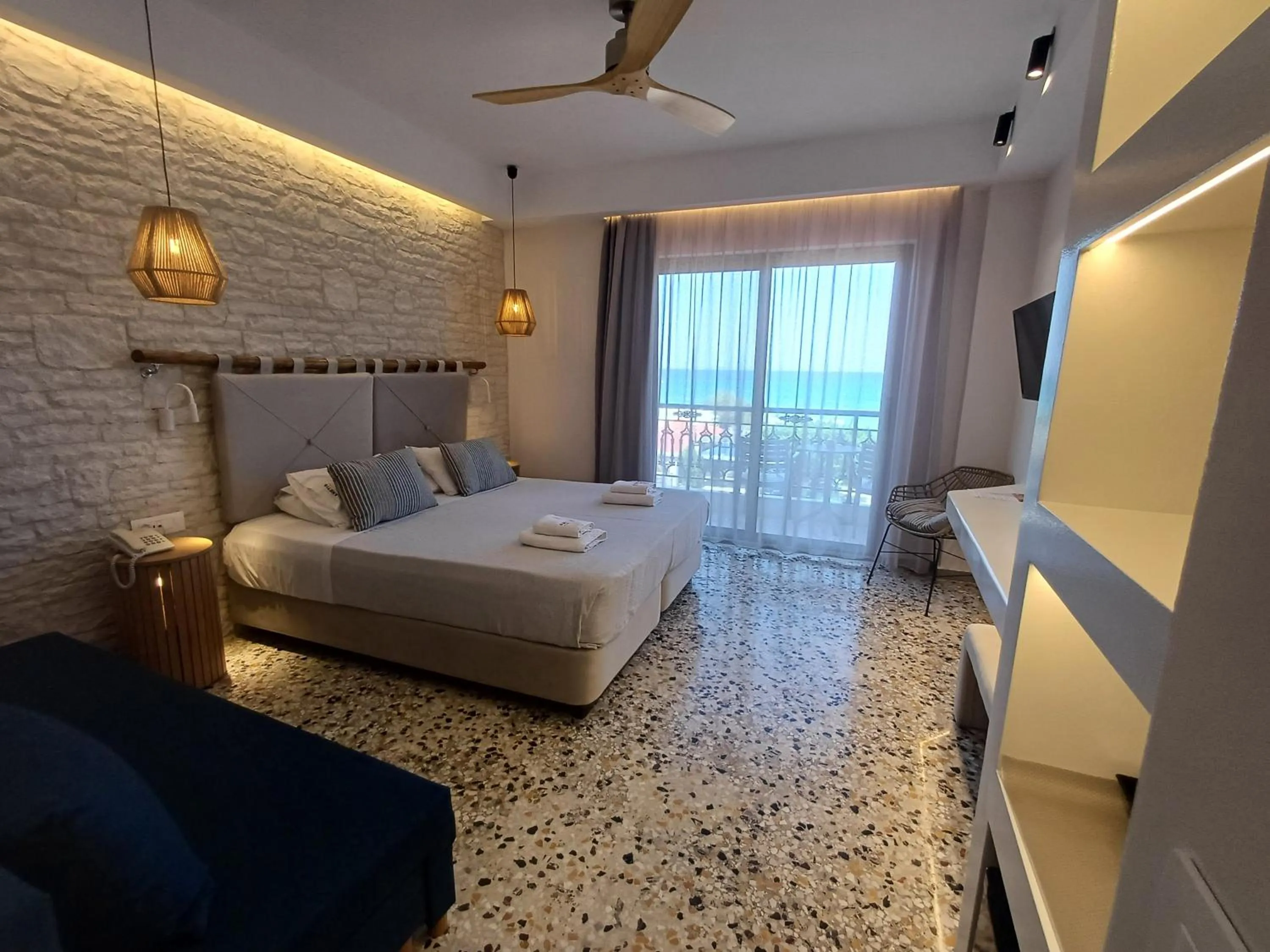 Bed in Anetis Beach Hotel