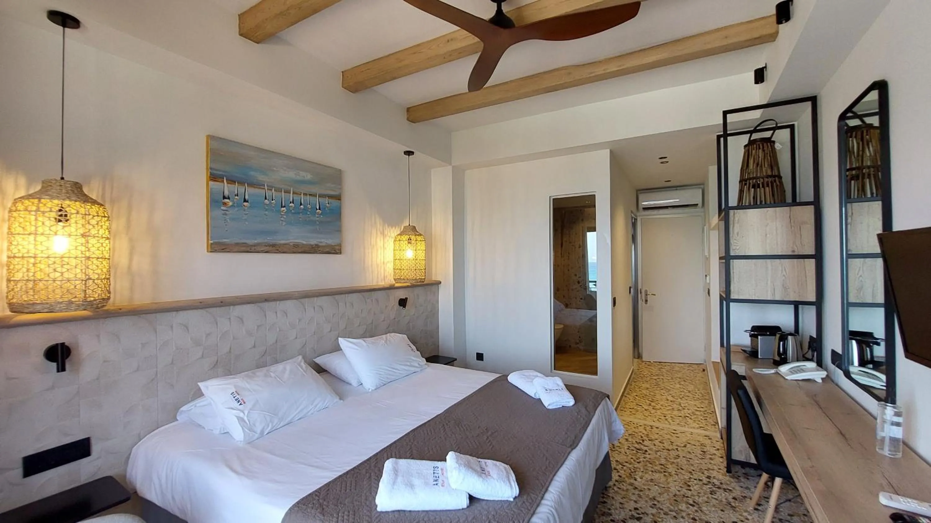 Bedroom, Bed in Anetis Beach Hotel