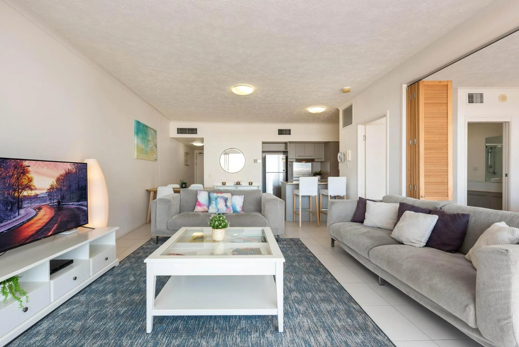 Living room in On The Beach Resort Bribie Island