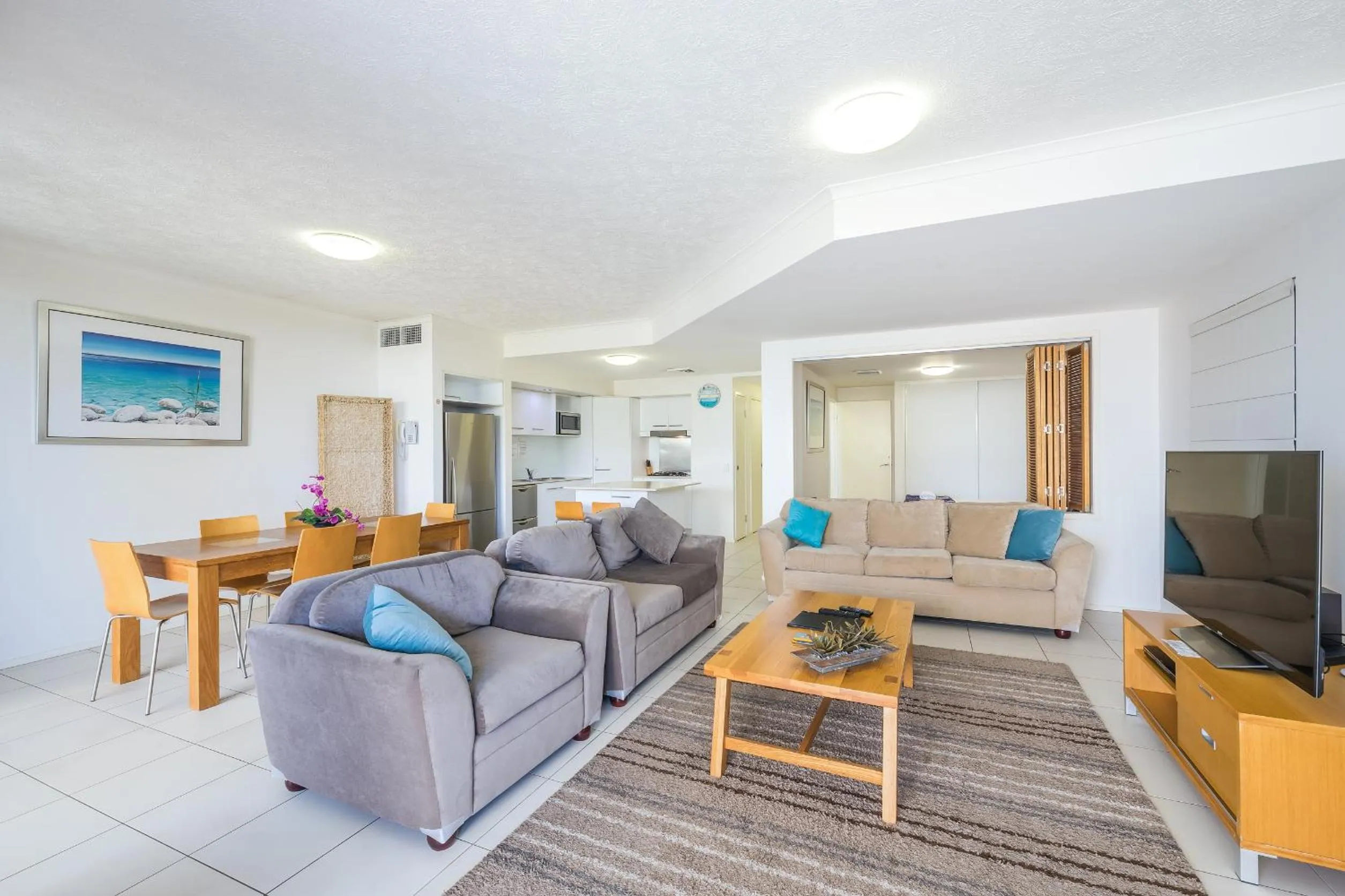 Living room in On The Beach Resort Bribie Island
