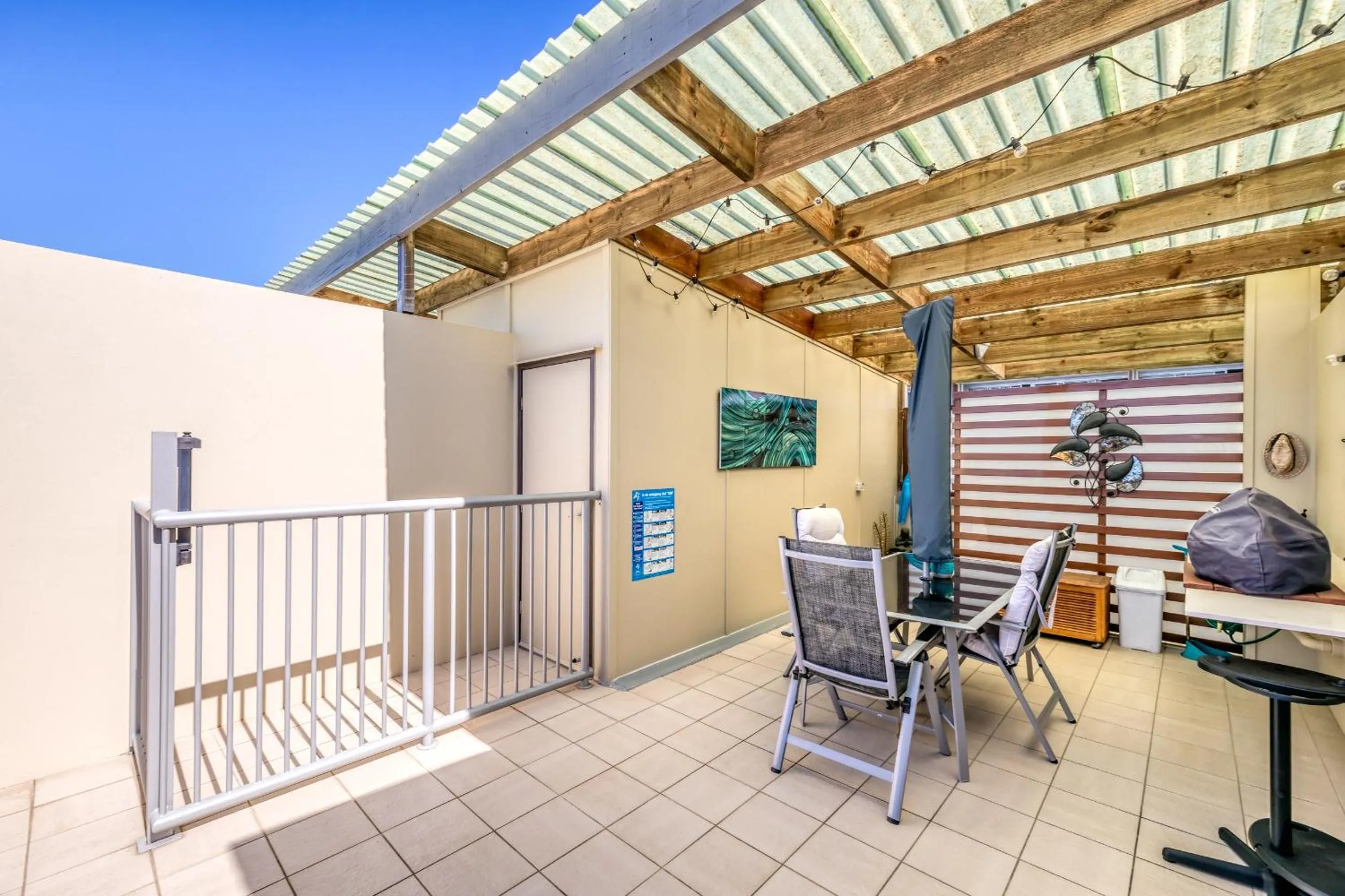 Patio in On The Beach Resort Bribie Island