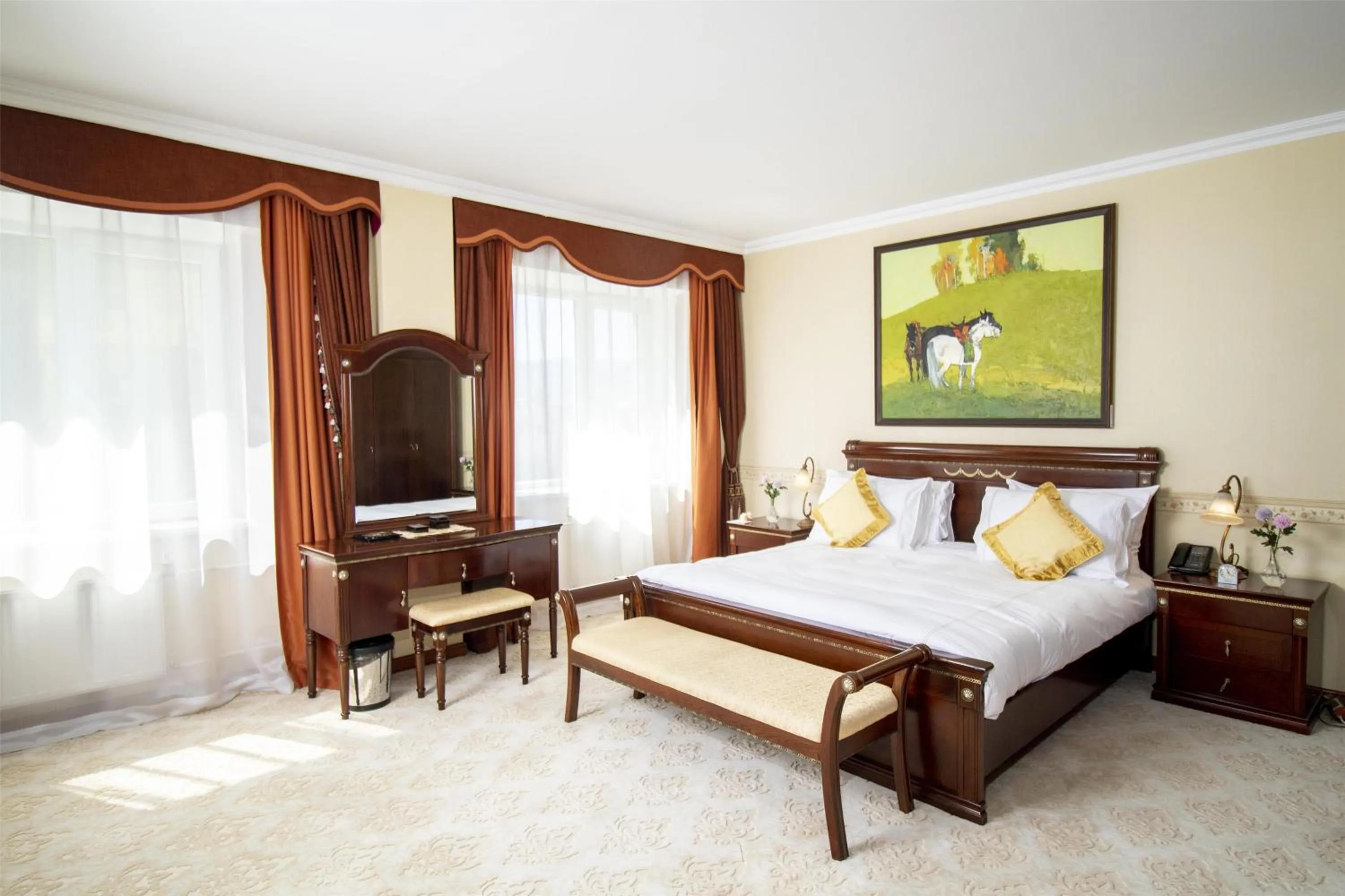 Photo of the whole room, Bed in Kempinski Hotel Khan Palace