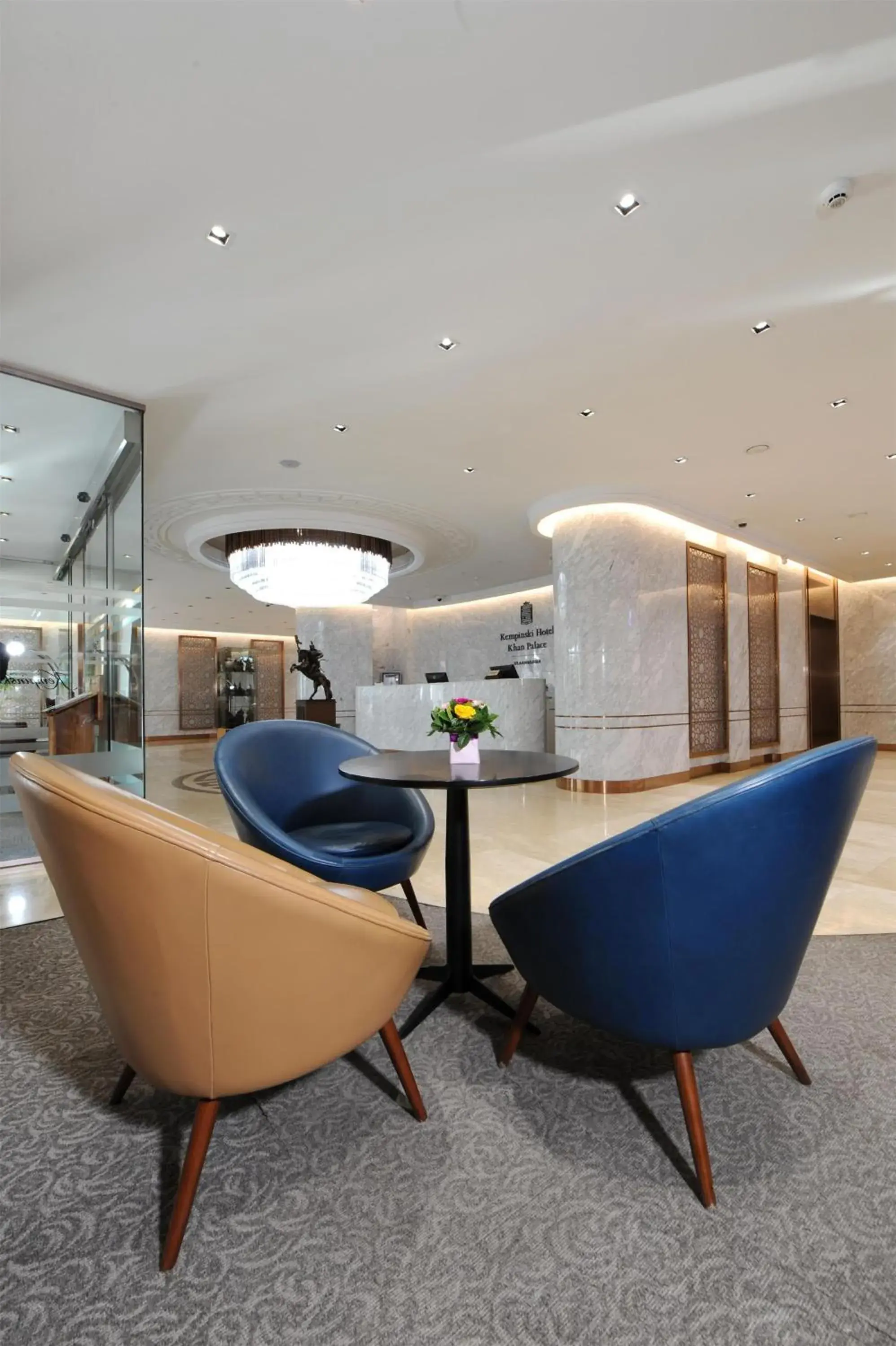 Lobby or reception in Kempinski Hotel Khan Palace Lobby or reception in Kempinski Hotel Khan Palace