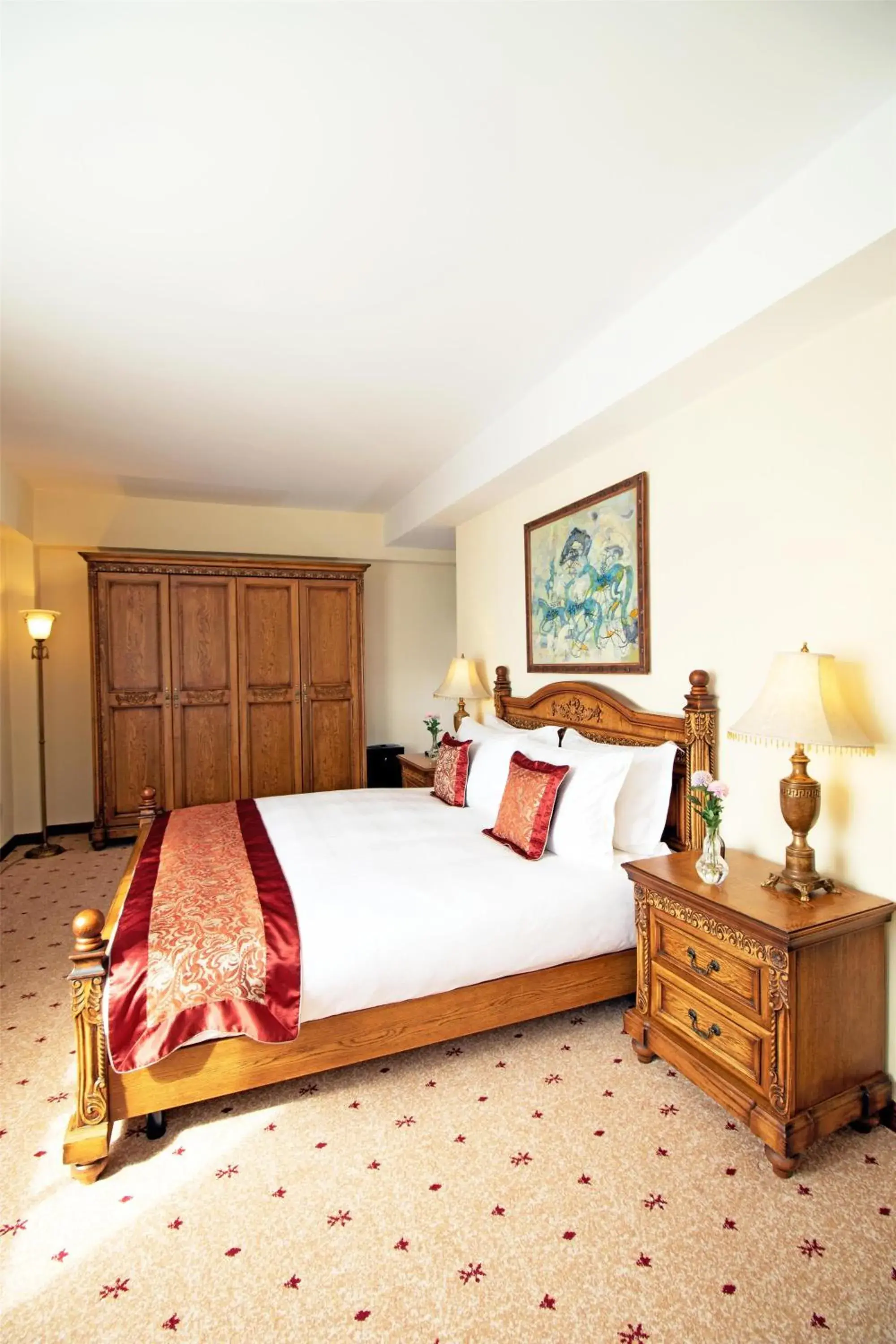 Bedroom, Bed in Kempinski Hotel Khan Palace Bedroom, Bed in Kempinski Hotel Khan Palace