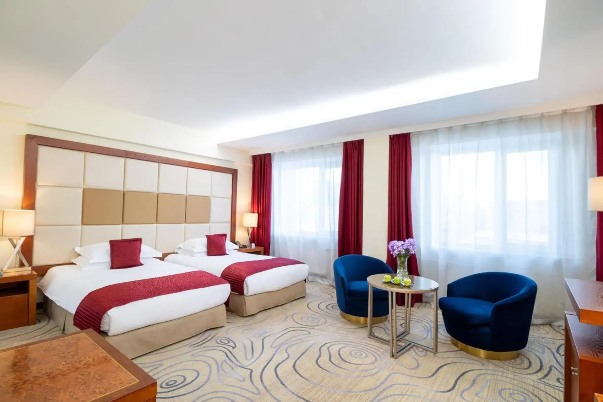 Bedroom, Bed in Kempinski Hotel Khan Palace Bedroom, Bed in Kempinski Hotel Khan Palace