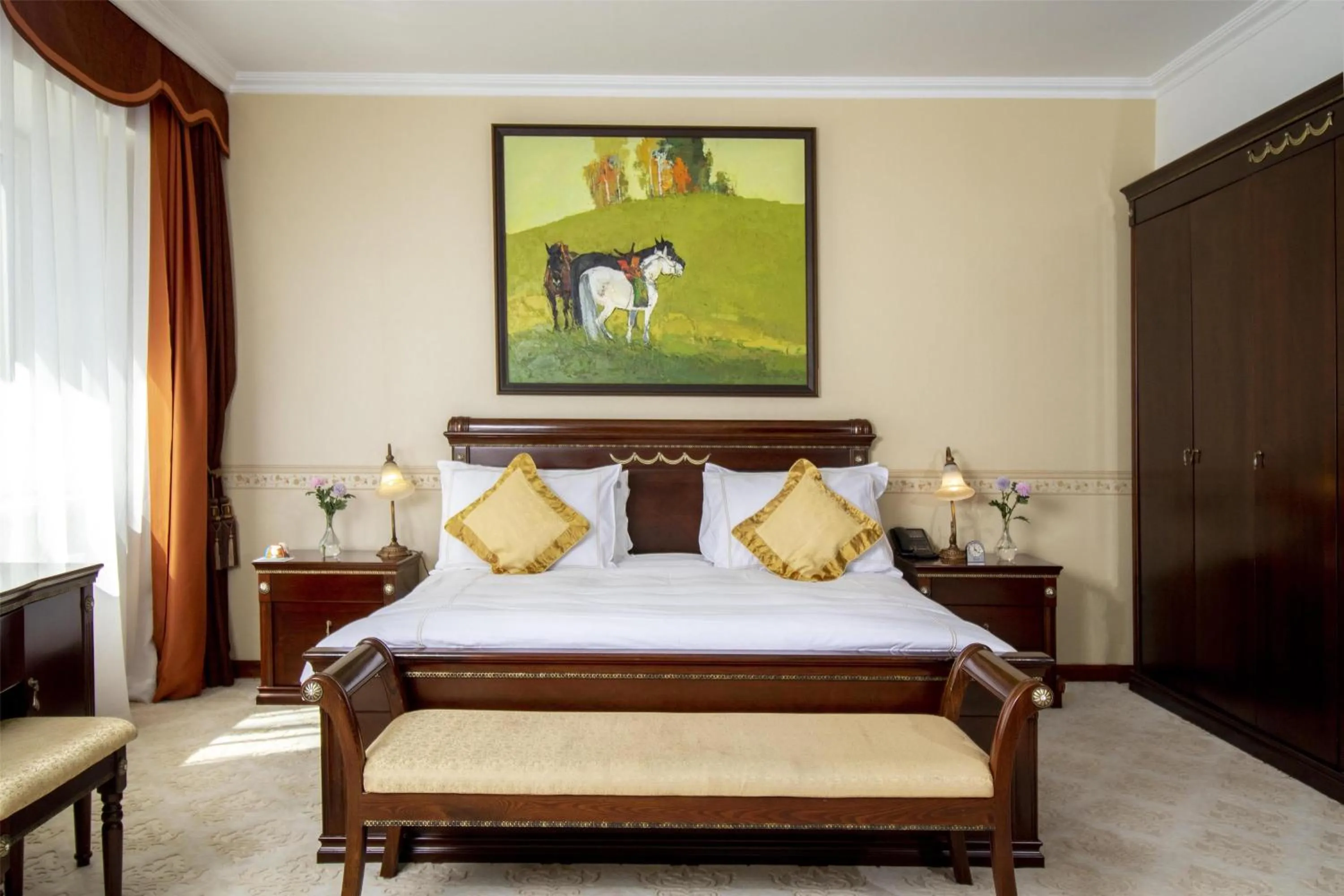 Photo of the whole room, Bed in Kempinski Hotel Khan Palace