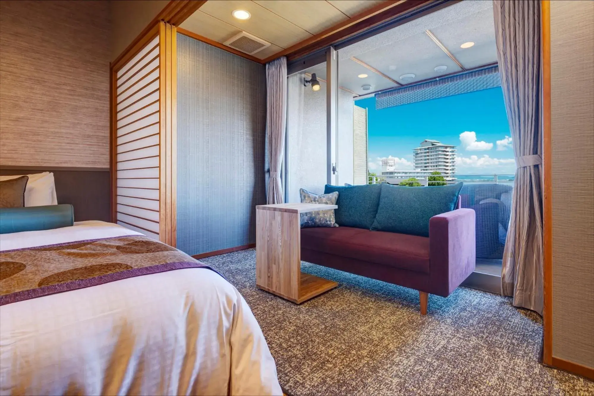 View (from property/room), Bed in Biwako Ryokusuitei View (from property/room), Bed in Biwako Ryokusuitei