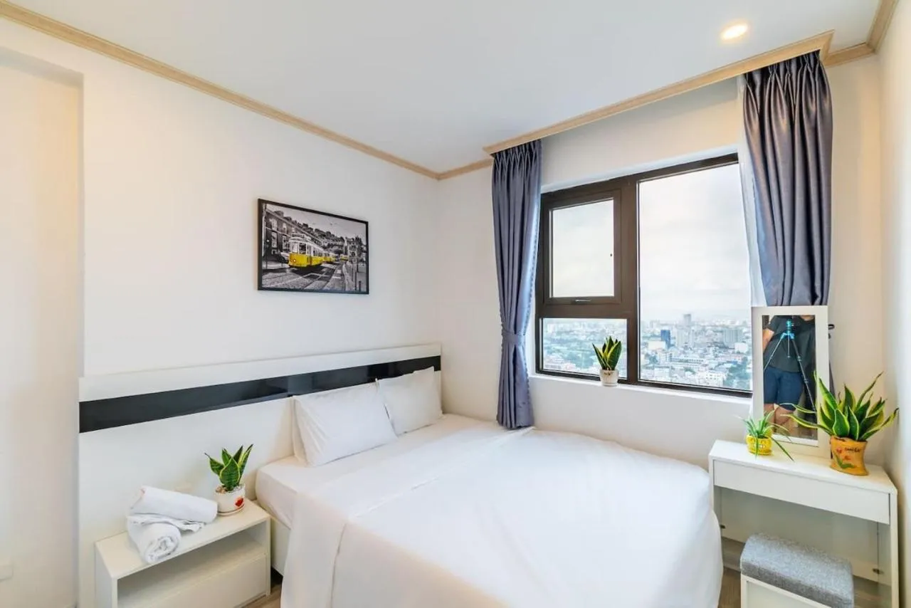 Bedroom, Bed in Apartments Sea View