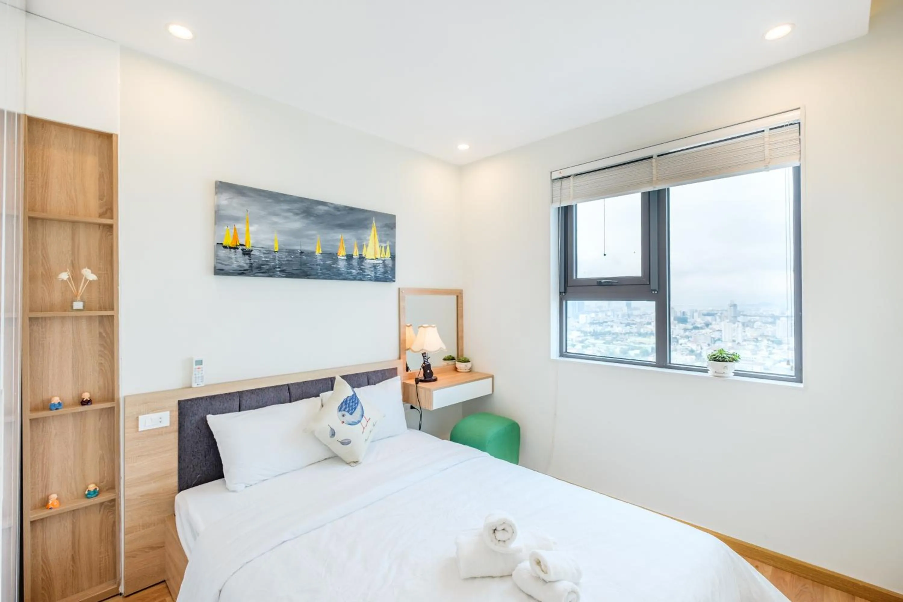 Bed in Apartments Sea View