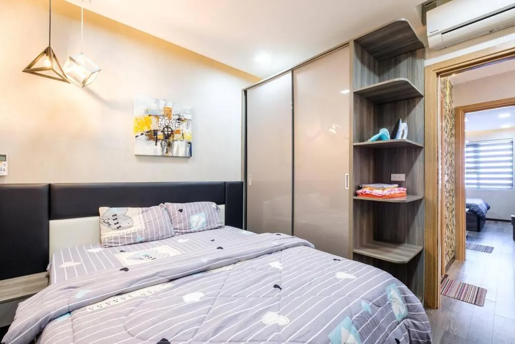 Bed in Apartments Sea View