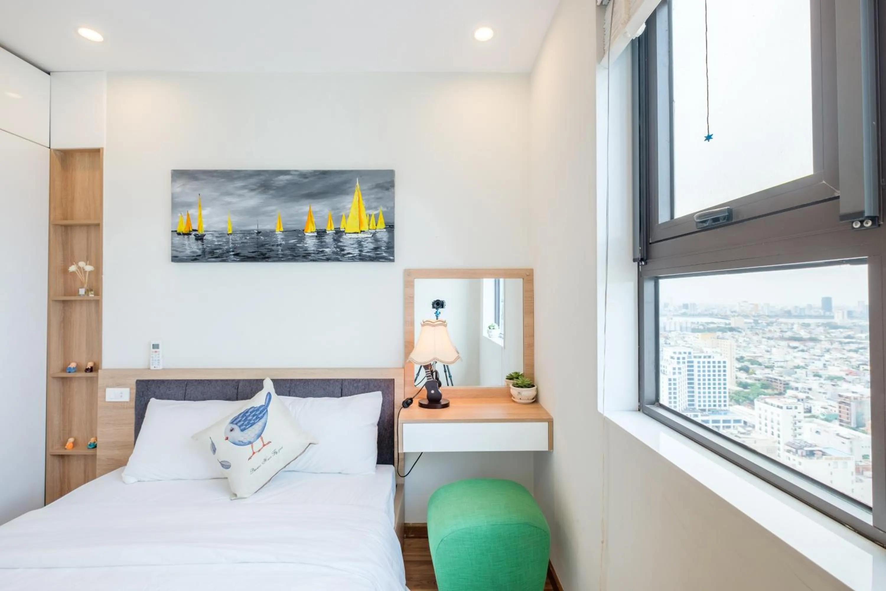 Bed in Apartments Sea View