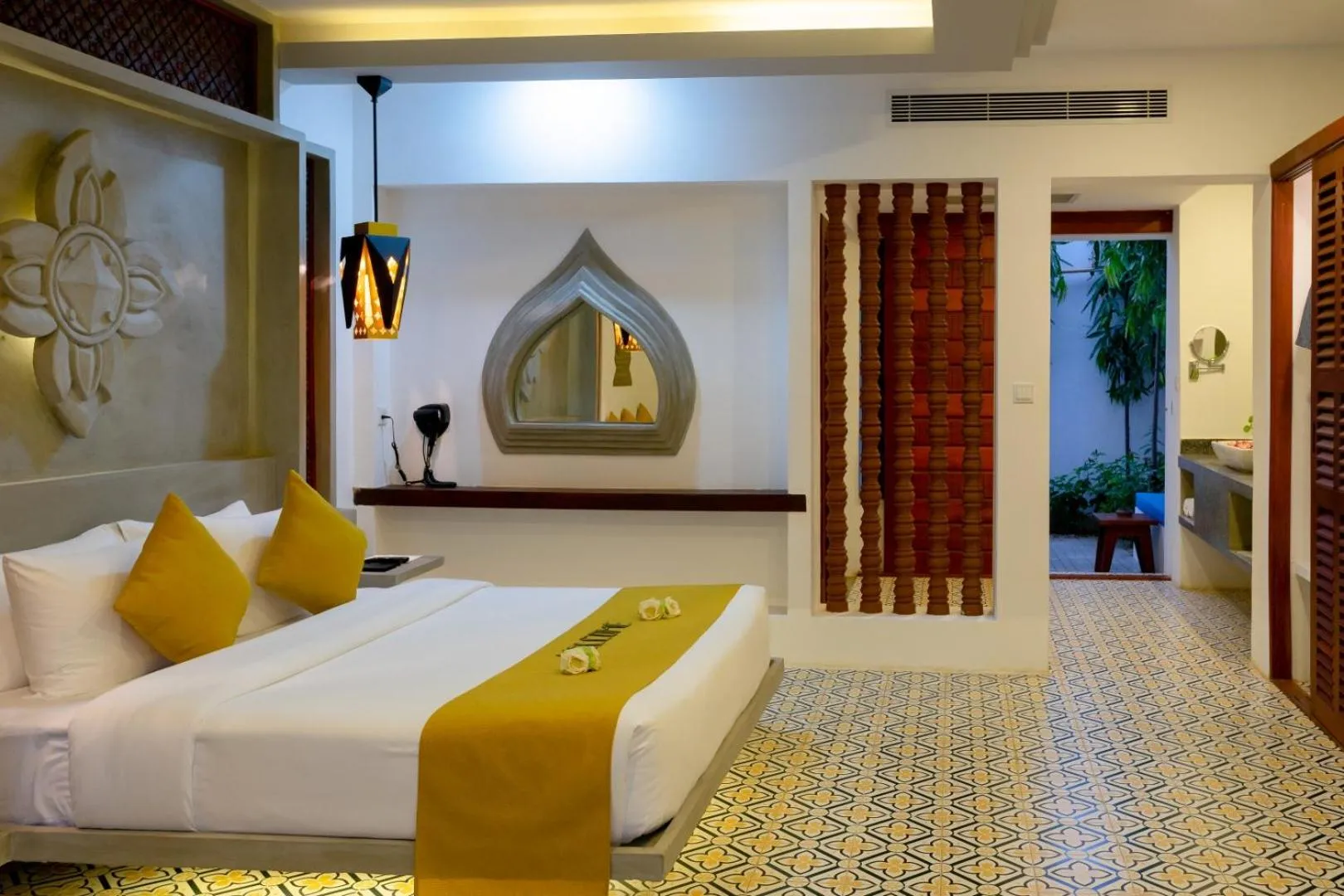 Balcony/Terrace, Bed in Khmer Mansion Residence